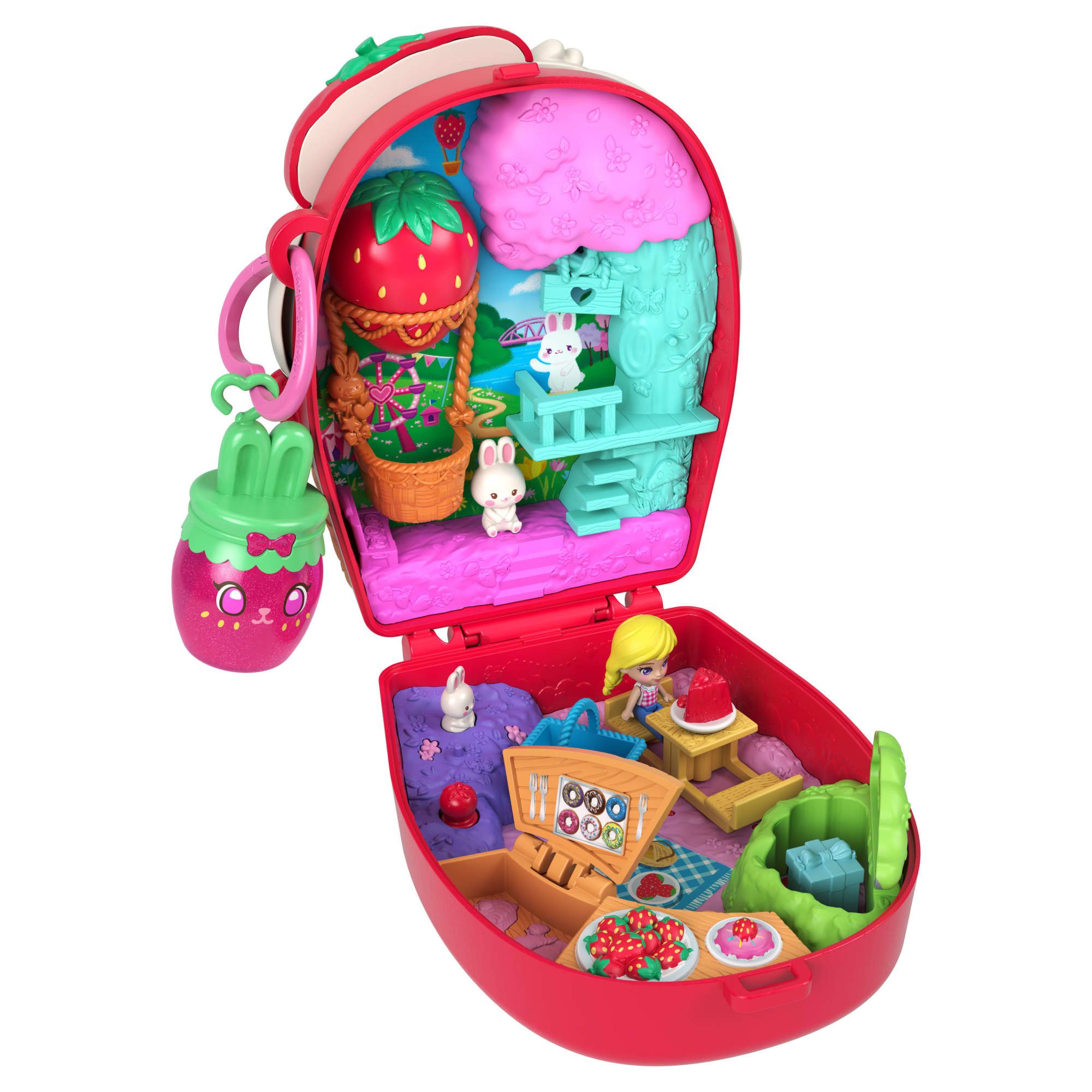 Polly Pocket Spielwelt Erdbeerhäschen Schatulle – Bild 4 von 5
