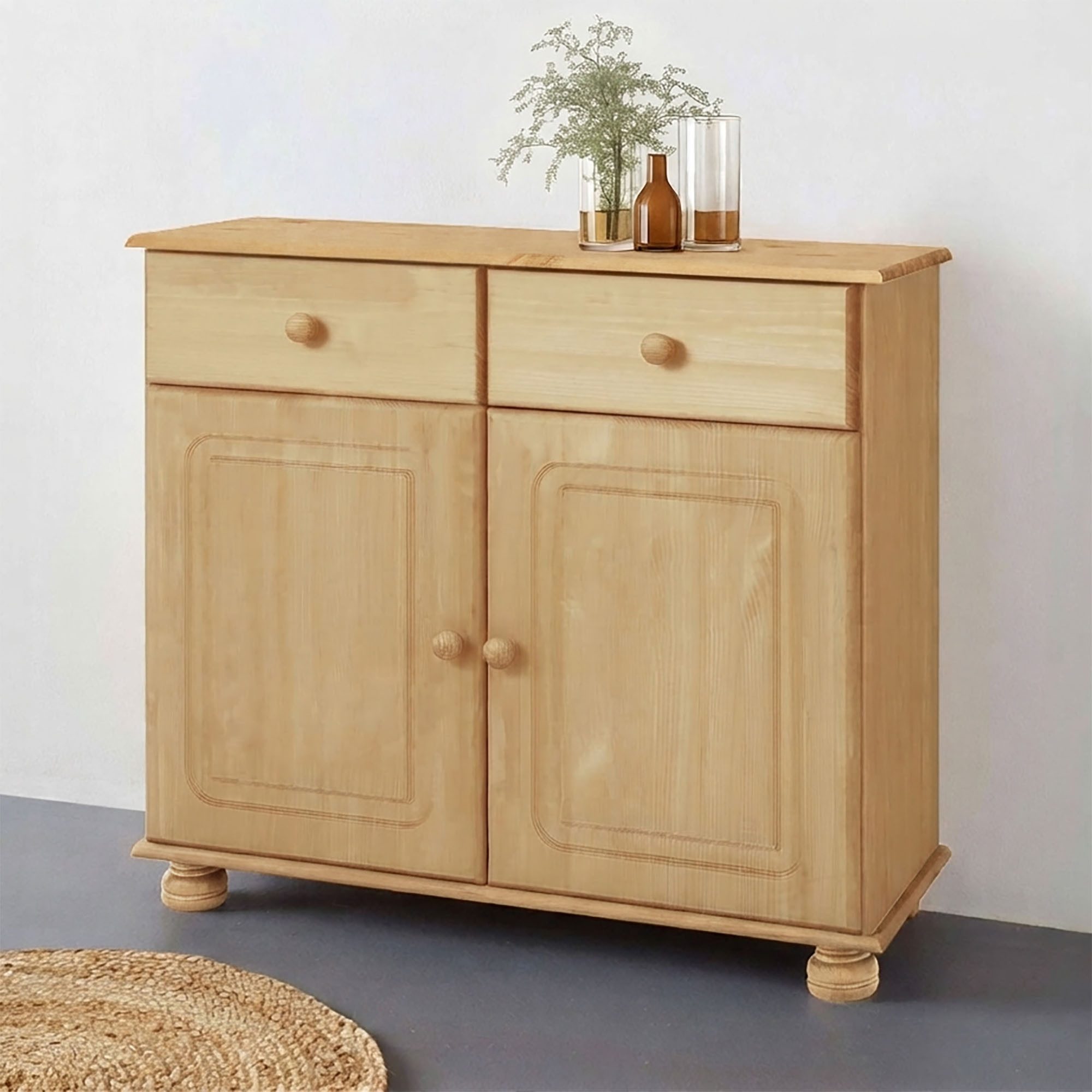 OTTO home Sideboard Mette, Kommode mit gefrästen, kugelförmigen Füßen, Breite 80 cm