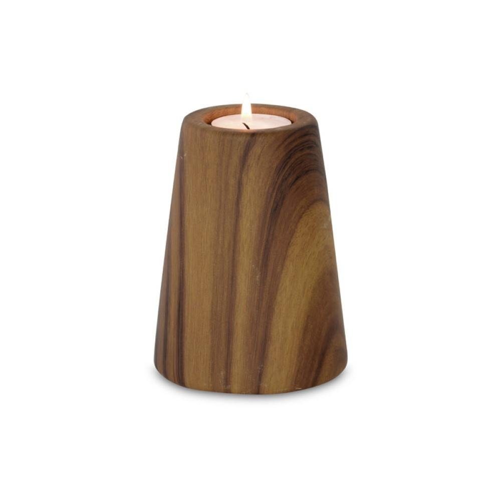 WEINBERGER Holzdesign Teelichthalter Dunkelbraun, Porzellan x 9,3 aus cm, / Holzoptik RIFFELMACHER Kerzenhalter, & Keramik, 12,3