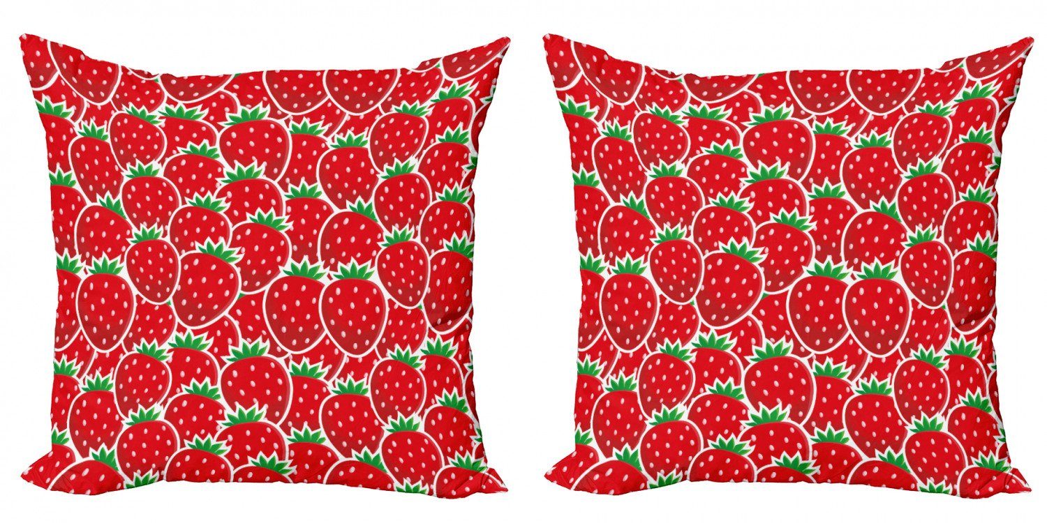 Kissenbezüge Modern Accent Doppelseitiger Digitaldruck, Früchte Yummy Abakuhaus Stück), Strawberry Botanik (2