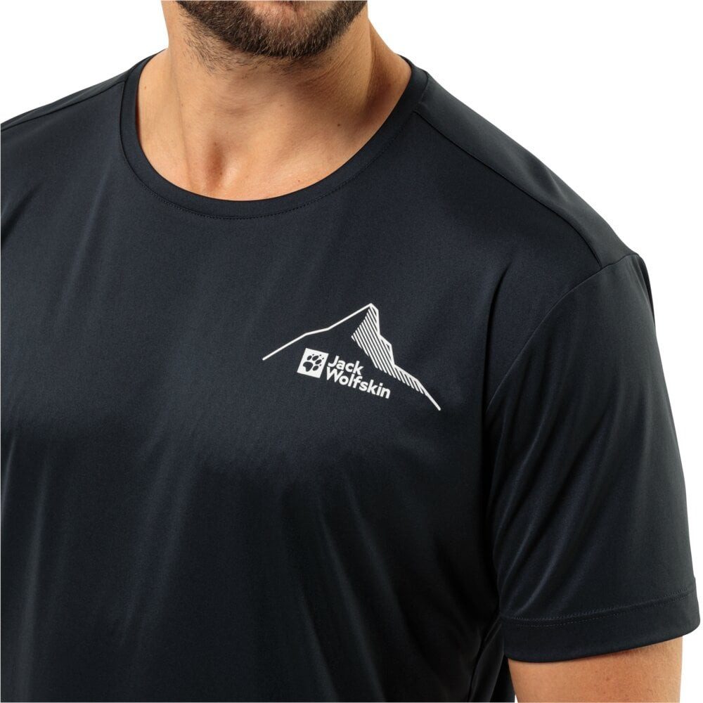 Jack Wolfskin T-Shirt Peak Graphic (atmungsaktiv, geruchshemmend) phantomgrau Herren