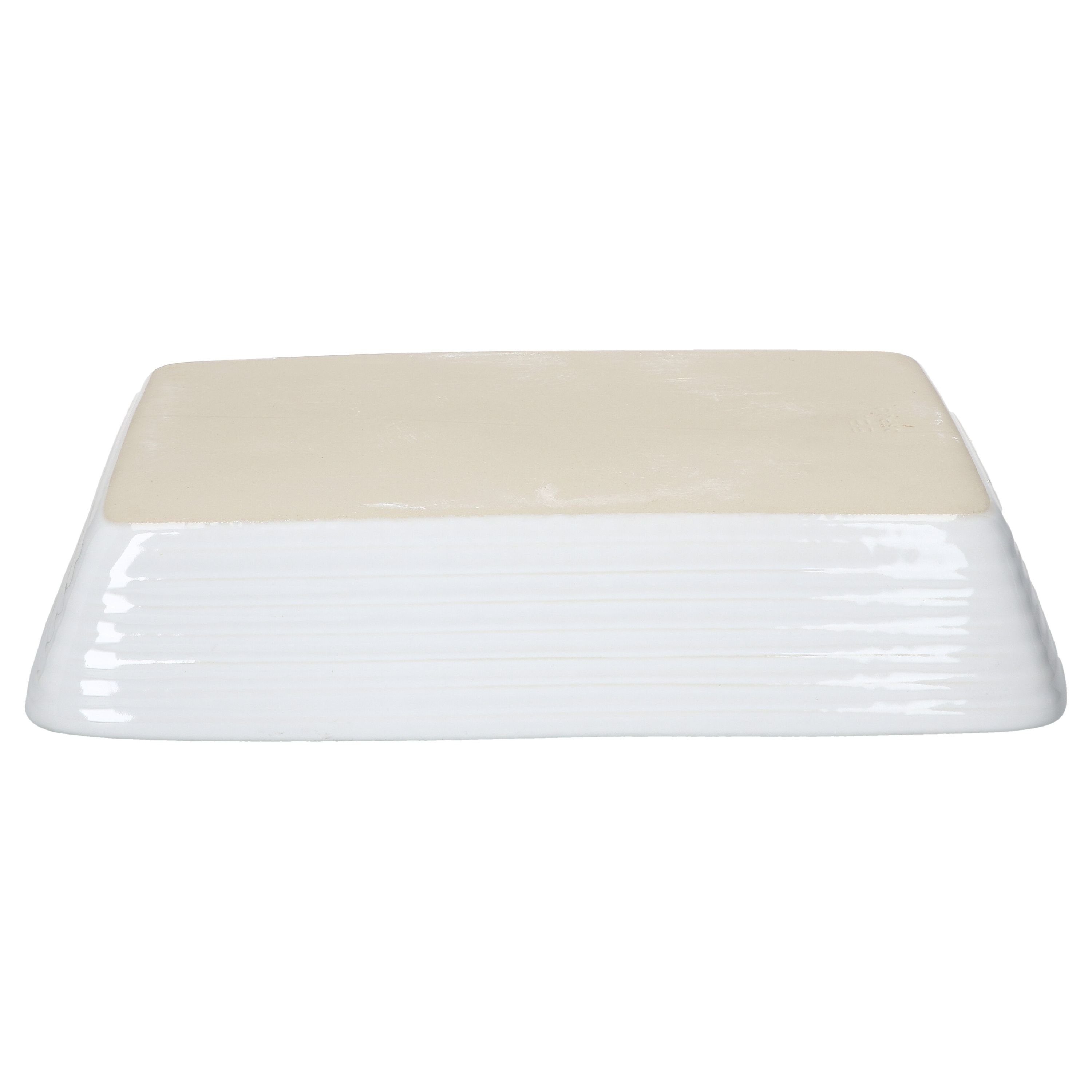 MamboCat Auflaufform Auflaufform rechteckig weiß Keramik Ofen, 31,5x21,5cm Back-Form 1,9L Steingut