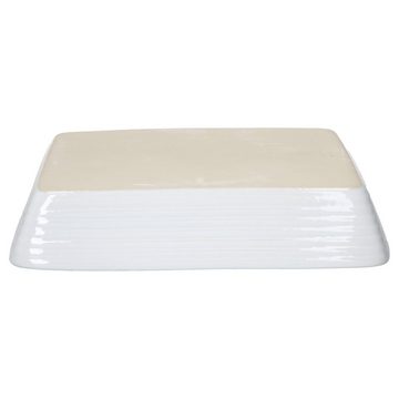 MamboCat Auflaufform Auflaufform rechteckig weiß Keramik 31,5x21,5cm 1,9L Back-Form Ofen, Steingut