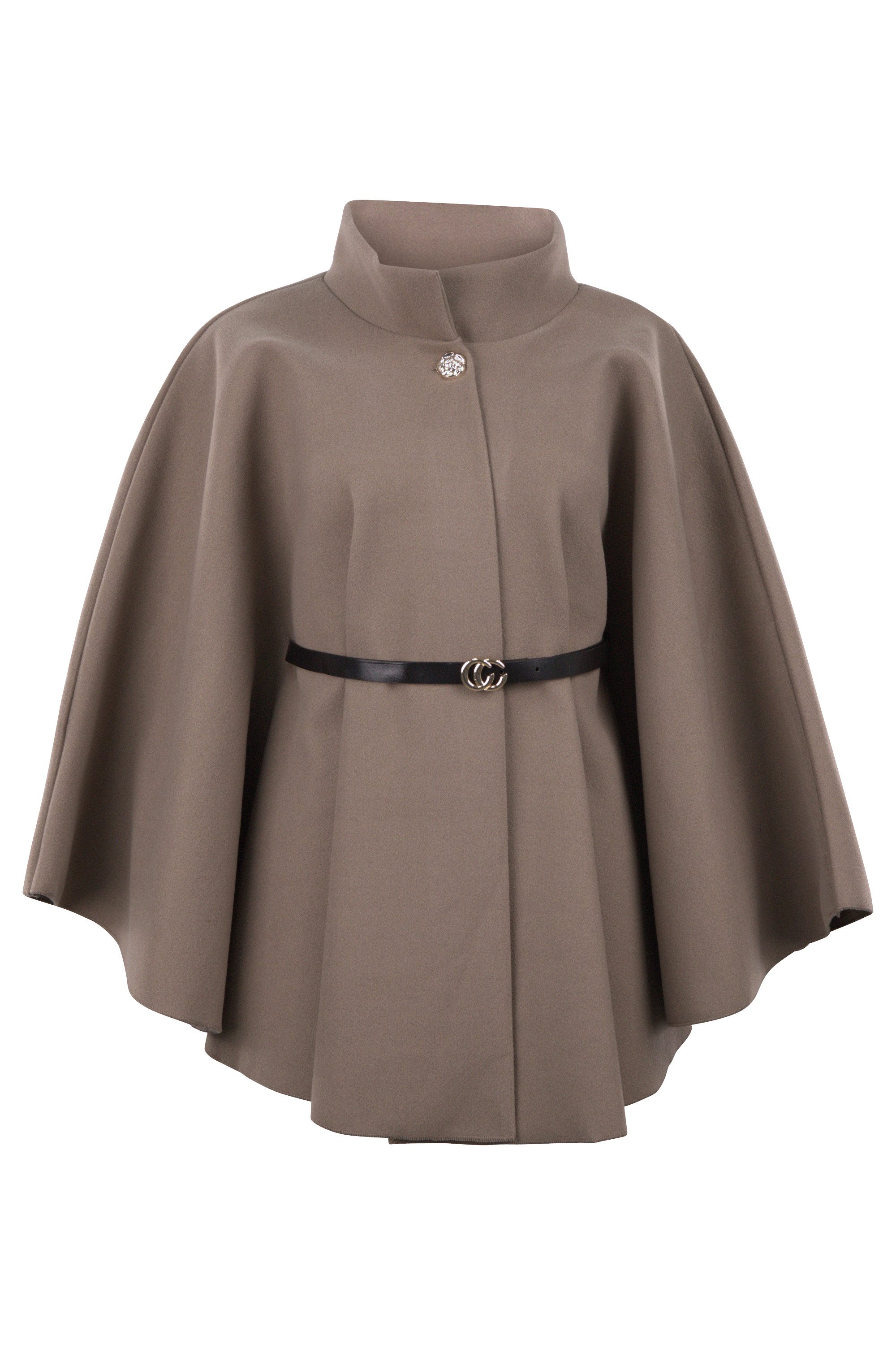 malito more than fashion Kurzmantel Cape mit Gürtel 4570 eleganter Cape-Poncho mit Gürtel Einheitsgröße