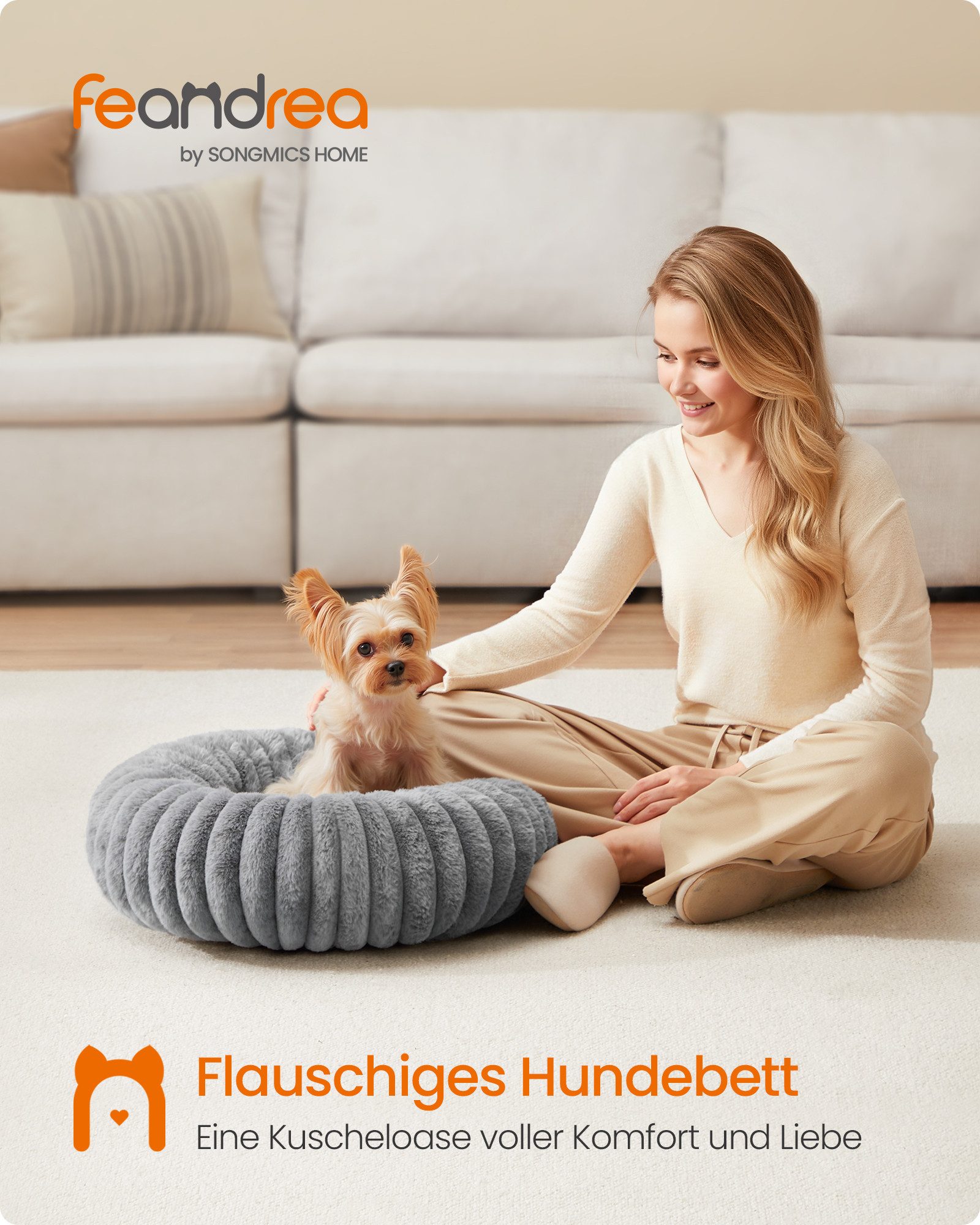 FEANDREA Hundebett, kleines Katzenbett,50cm Durchmesser,Hundekörbchen,Hunde günstig online kaufen