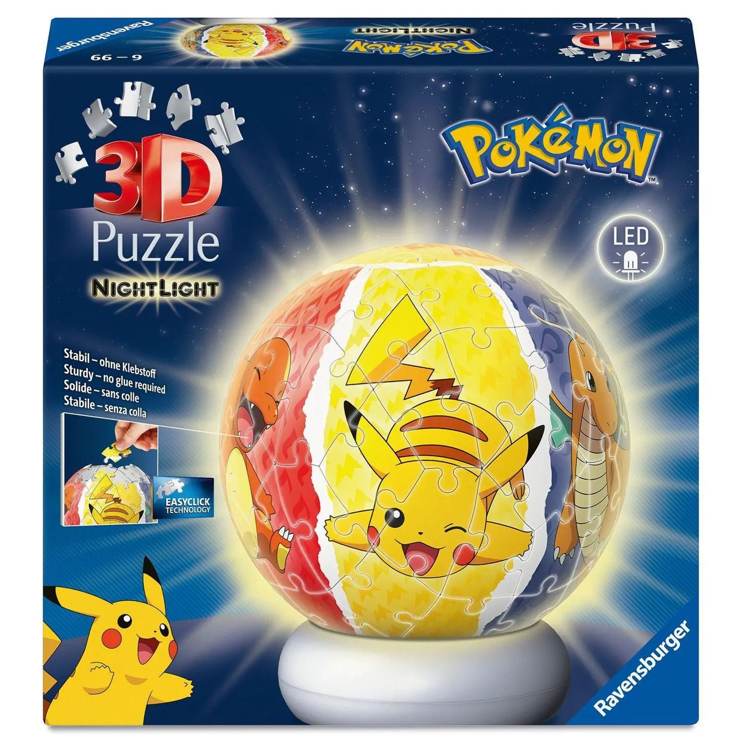 Ravensburger Puzzle 3D Puzzle-Ball Nachtlicht Pokémon, Puzzleteile
