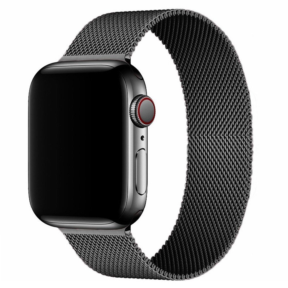 ELEKIN Smartwatch-Armband Kompatibel mit Apple Watch Band 38 mm 40 mm 42 mm 44 mm, Edelstahl Schwarz