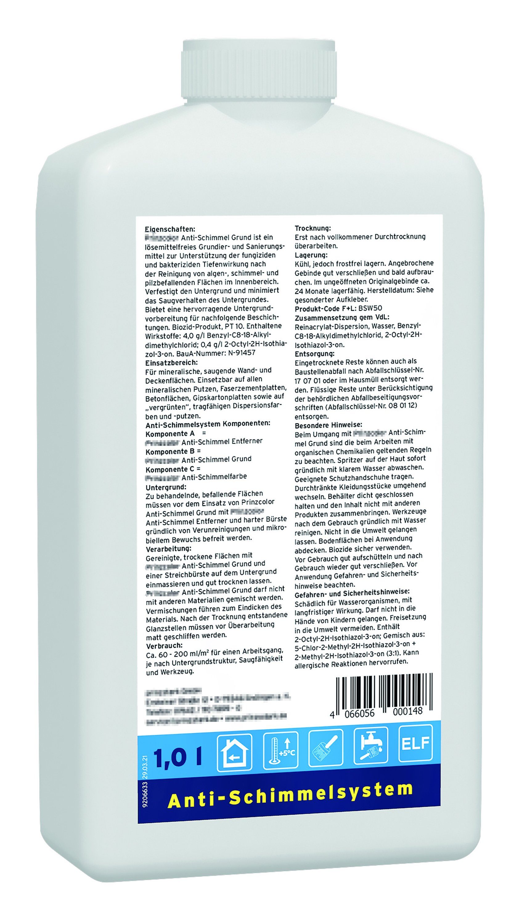 plid Grundierfarbe Premium Anti-Schimmelgrund Schimmelgrundierung Anti-Schimmel Farblos, Schnelltrocknend