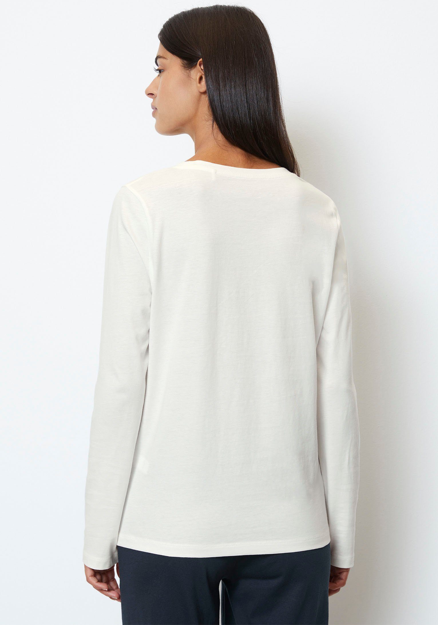 Marc O'Polo Pyjamaoberteil Mix & Match Cotton Rundhalsausschnitt, Single Jersey, Baumwolle, langärmelig, Regular Fit