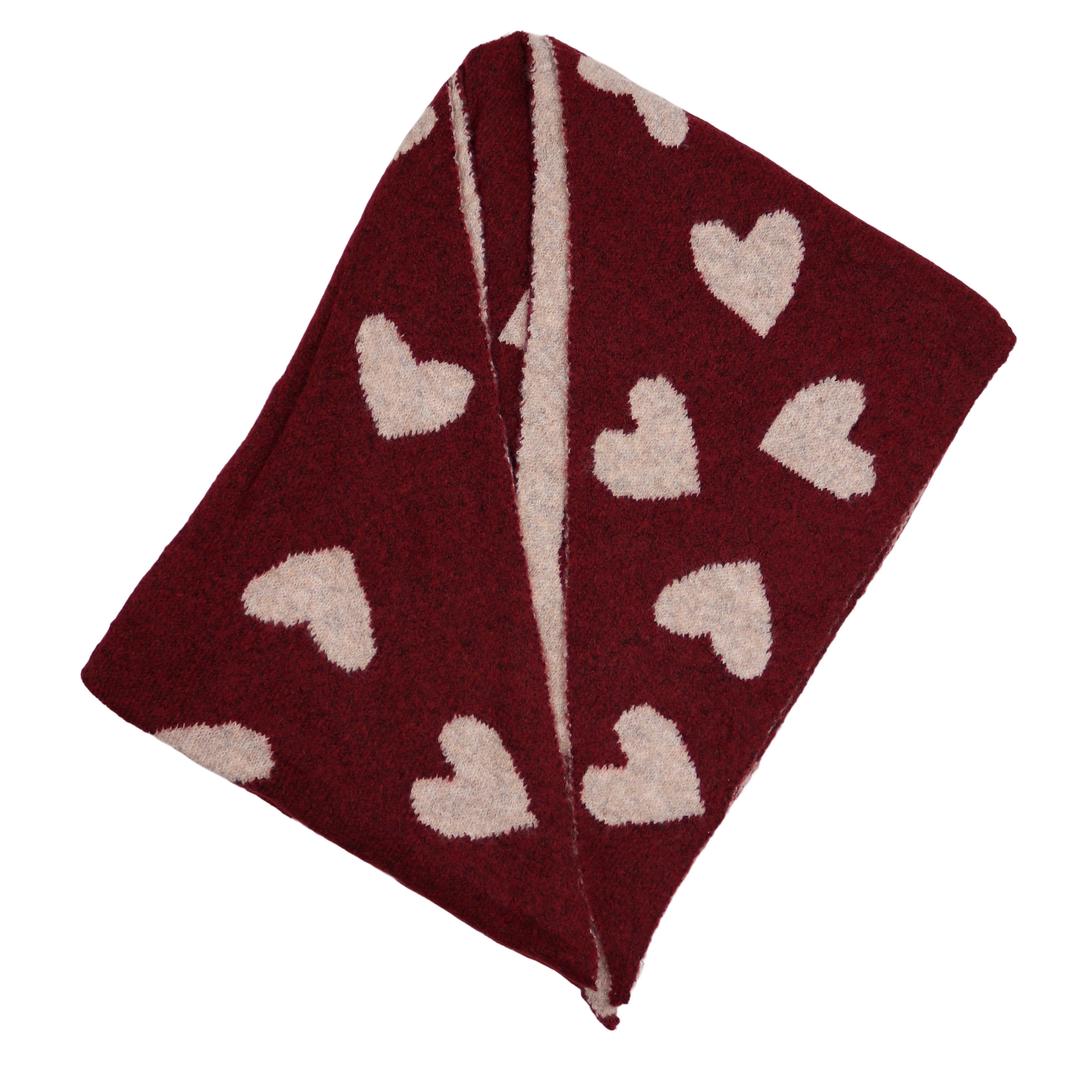 MIRROSI Dreieckstuch kuschliger und warmer Dreiecksschal ca.180x70 cm, (ca. 210 Gramm; Neue Kollektion Herbst/Winter 2025), Trendiges Herzen-Design, wärmend & weich