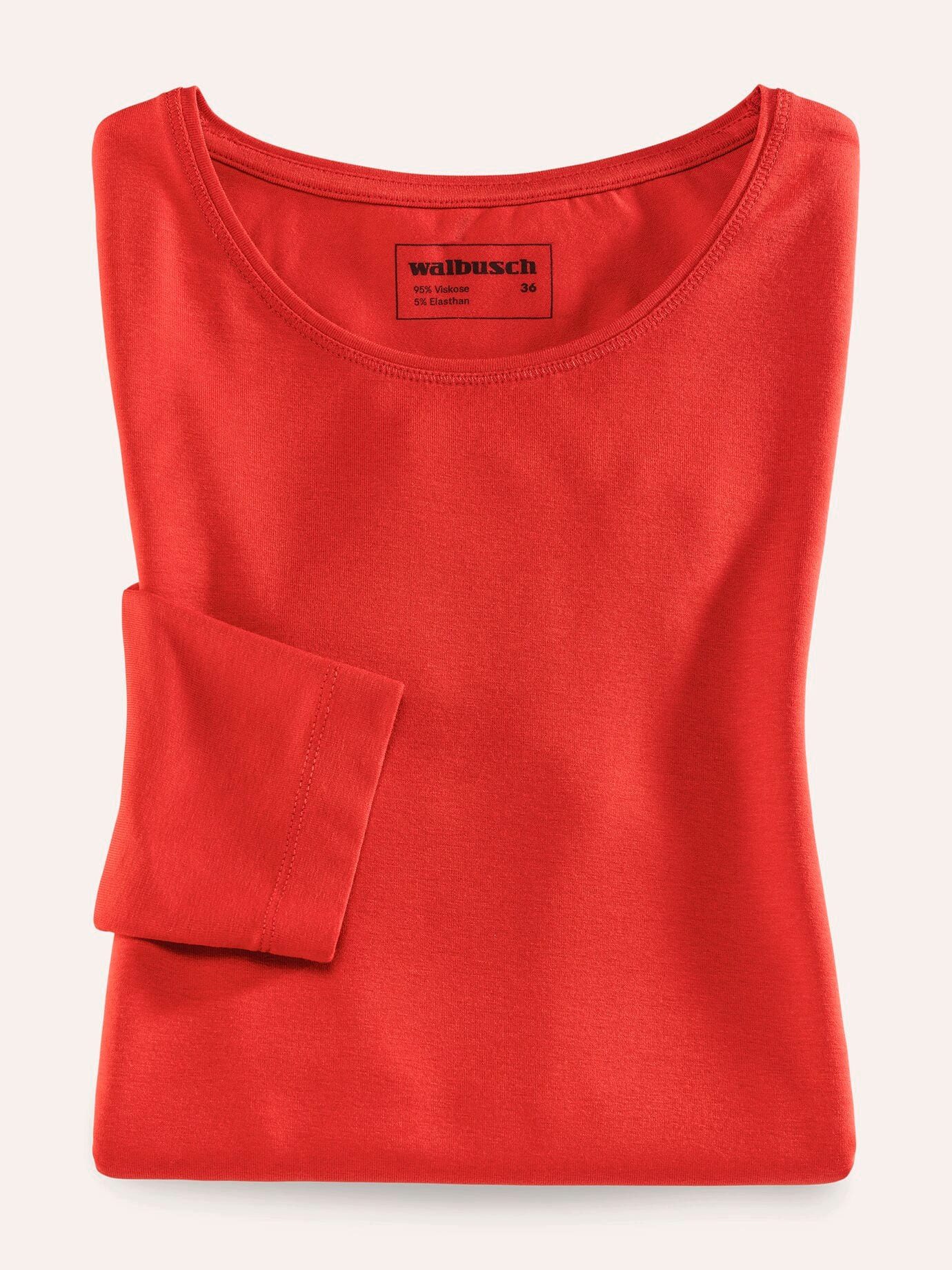 Walbusch Langarmshirt Damen Viskose-Shirt Langarm Rundhals leicht tailliert, Rundhals