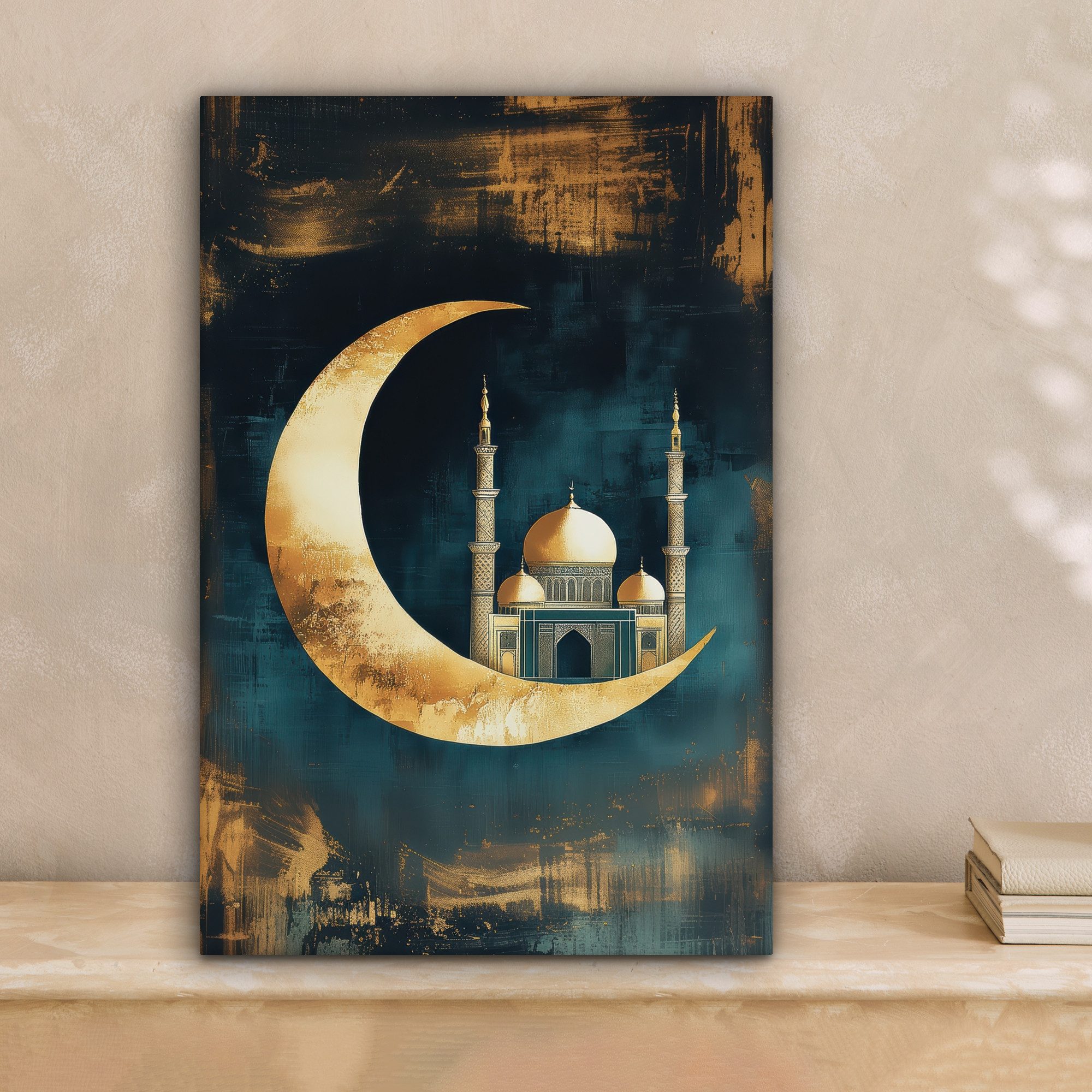 OneMillionCanvasses® Leinwandbild Moschee - Mondsichel - Gold - Ramadan - I günstig online kaufen