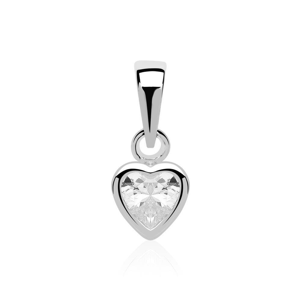 Unique Kettenanhänger Herzanhänger mit funkelndem Zirkonia aus 925er Silber SP0159
