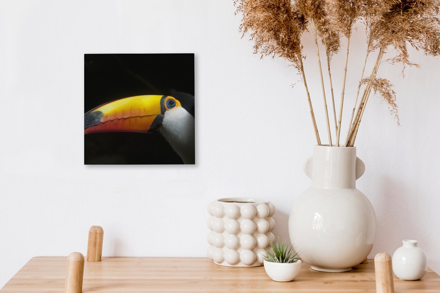 (1 Schnabel, Schlafzimmer Leinwandbild St), OneMillionCanvasses® Wohnzimmer Bilder - Leinwand Tukan für - Vogel
