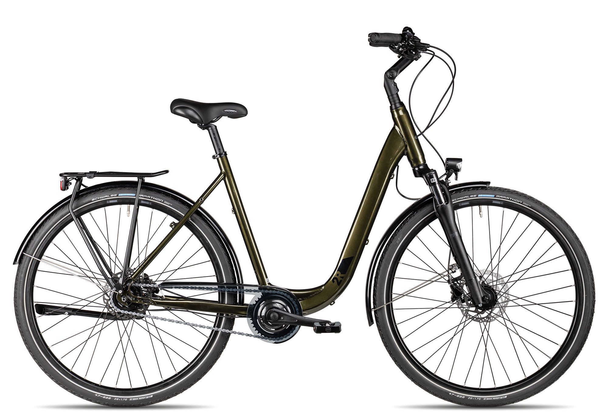 2R Manufaktur Cityrad TRS Plus Wave, 8 Gang Shimano Nexus 7 SG-C6001 Rücktritt Schaltwerk, Nabenschaltung Rücktritt, hydraulische Scheibenbremse grün