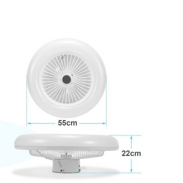 Randaco Deckenventilator Deckenventilator 80W leise Deckenleuchte Ventilatorfunktion Fan