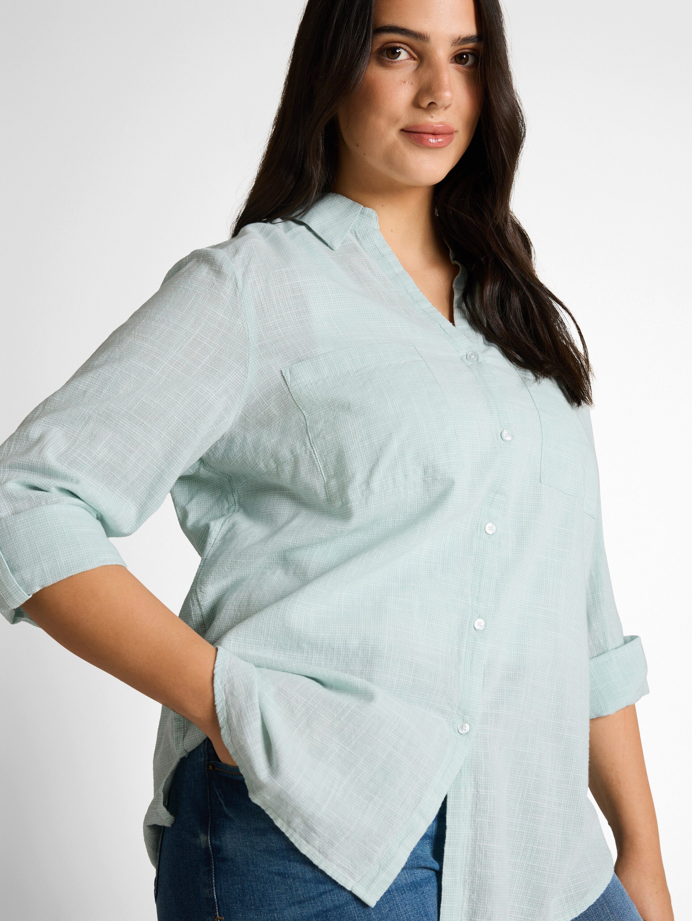 TOM TAILOR PLUS Shirtbluse TTP Blouse mit aufgesetzten Brusttaschen