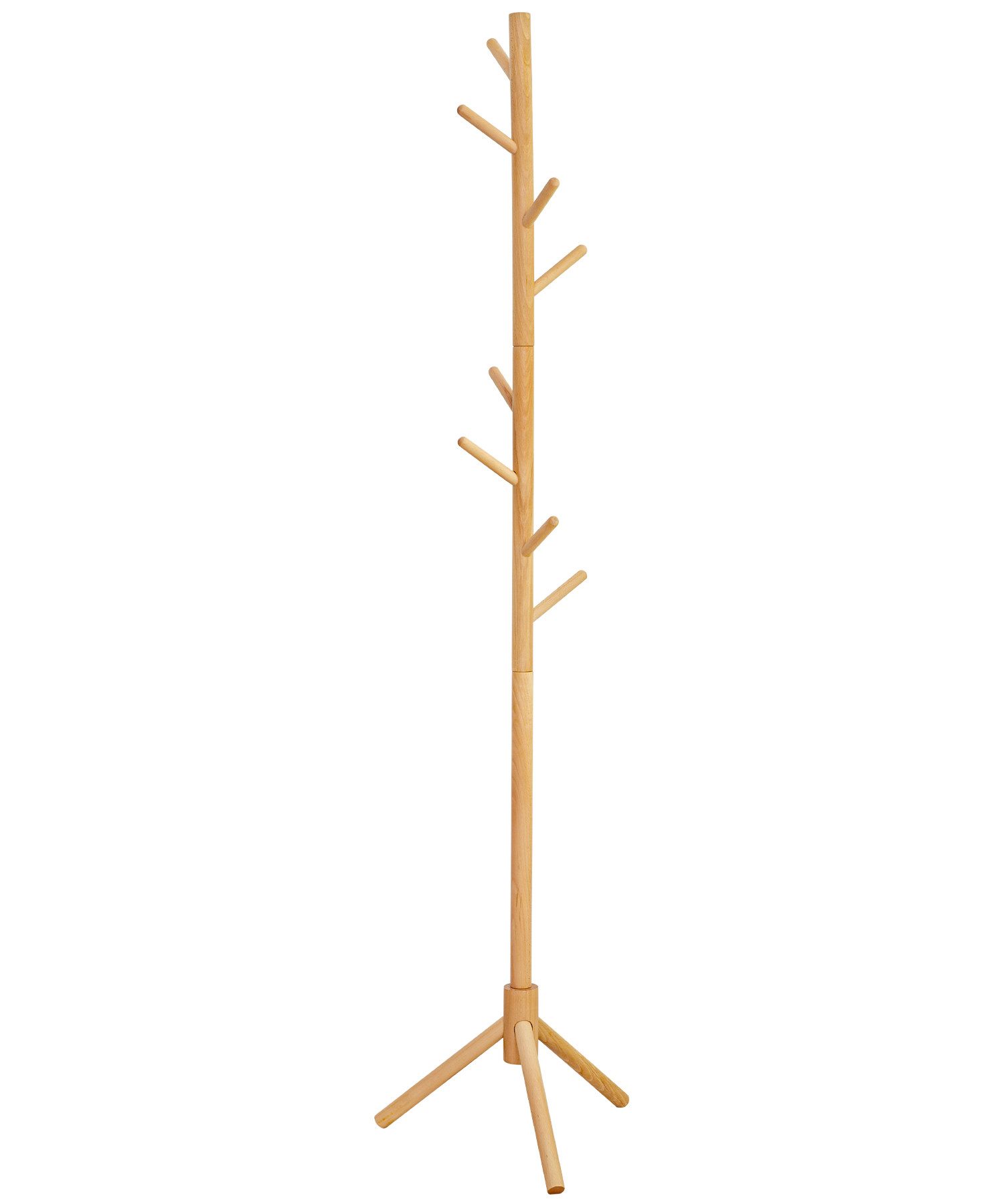 Yorbay Garderobenständer Kleiderständer mit 8 Haken, Freistehender Kleiderständer 174cm, Für Kleidung, Hüte, Rucksäcke