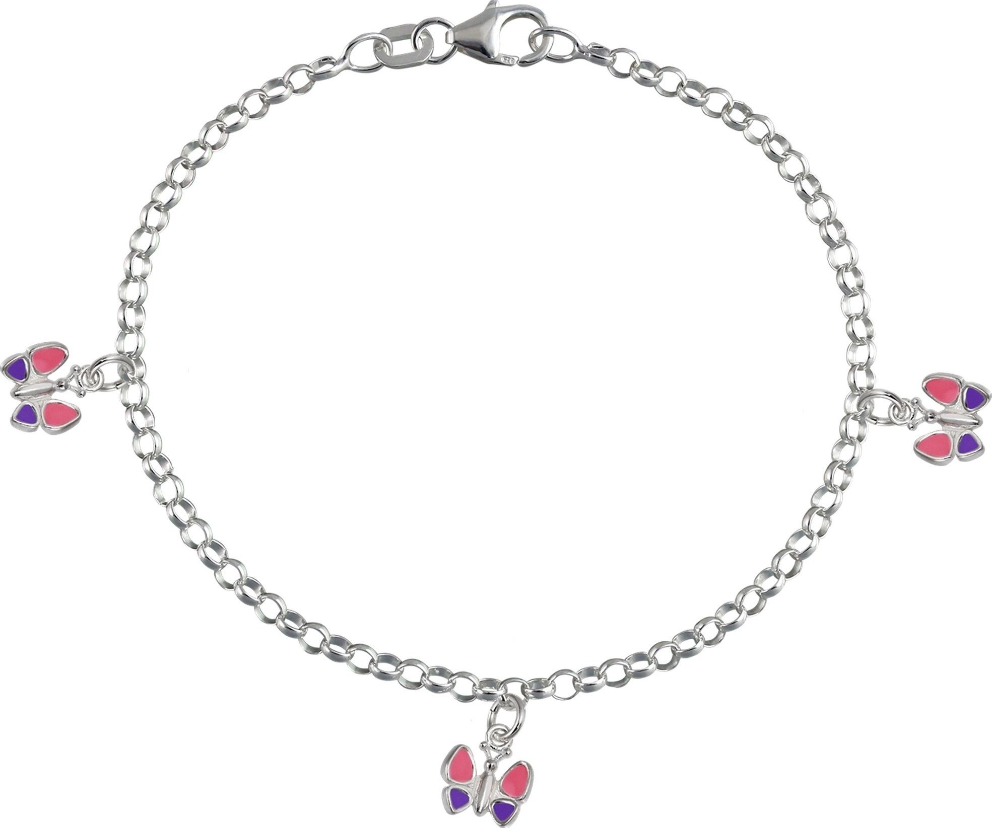 (Armband), 15,5cm, rosa (Schmetterling) Silberarmband SilberDream SilberDream Armband rosa Armband 925 Farbe: Schmetterling ca. Silber, Kinder