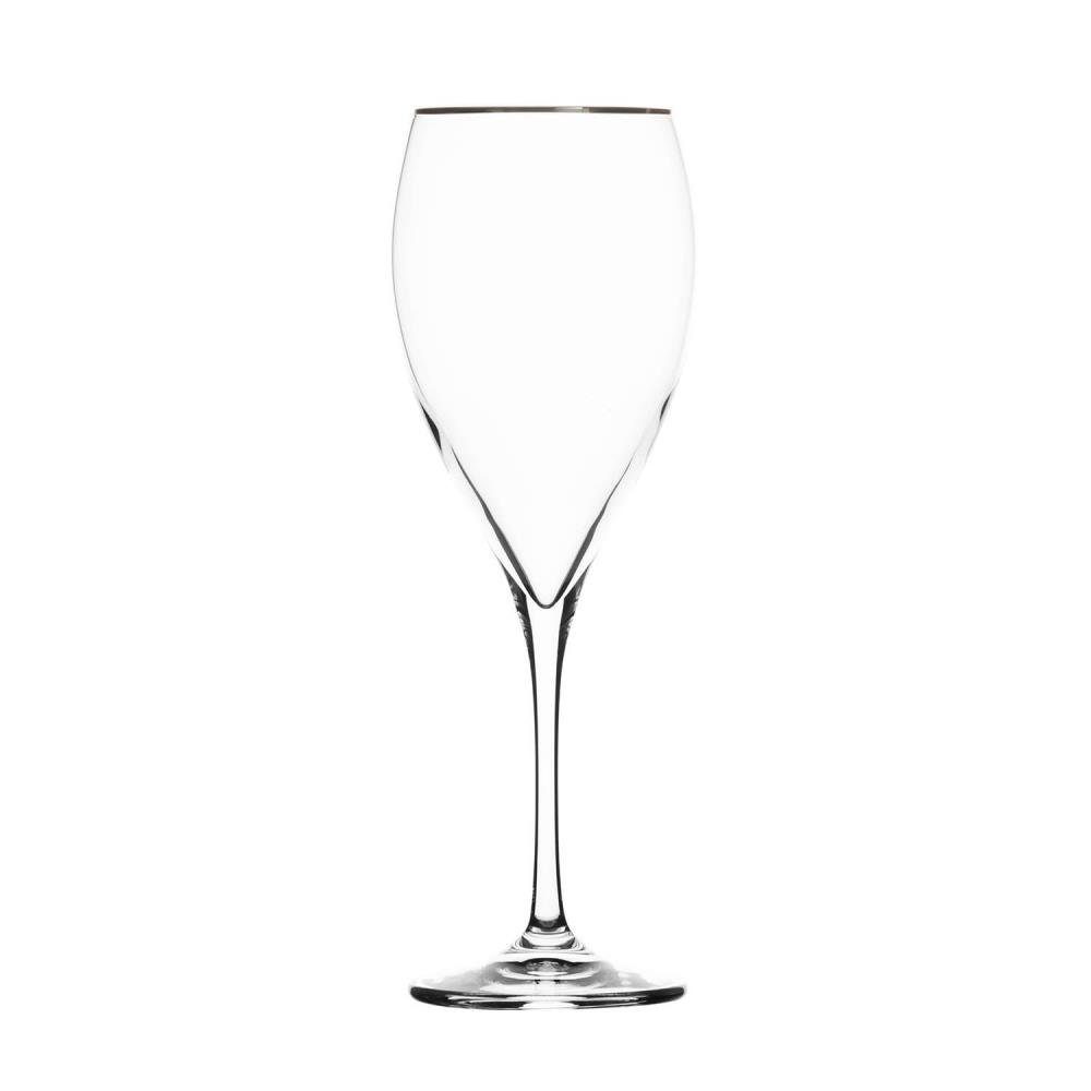 ARNSTADT KRISTALL Weinglas Rotweinglas Pure Platin (23 cm) - Mundgeblasen ·  Von Hand geschliffen · Inkl. echtem Platinrand