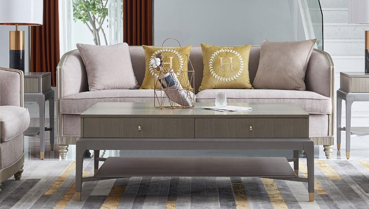 JVmoebel Sofa Textil Dreisitzer moderne beige Couch 3-er Polstermöbel Neu, Made in Europe