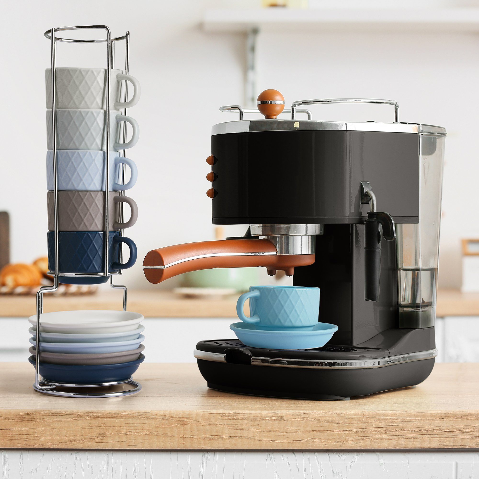 MiaMio Espressotasse Palmanova Ocean Blau, 75 ml, 6-tlg., Keramik – Bild 3 von 5