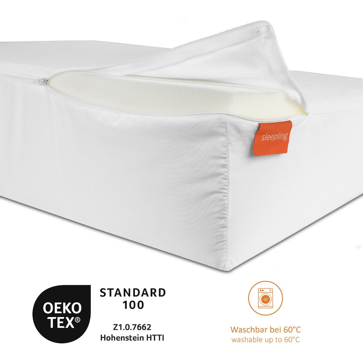 Matratzenkeil und Bücherkissen sleepling, formstabil, atmungsaktiv, druckentlastend, Bezug aus 100% Polyester – Bild 3 von 5