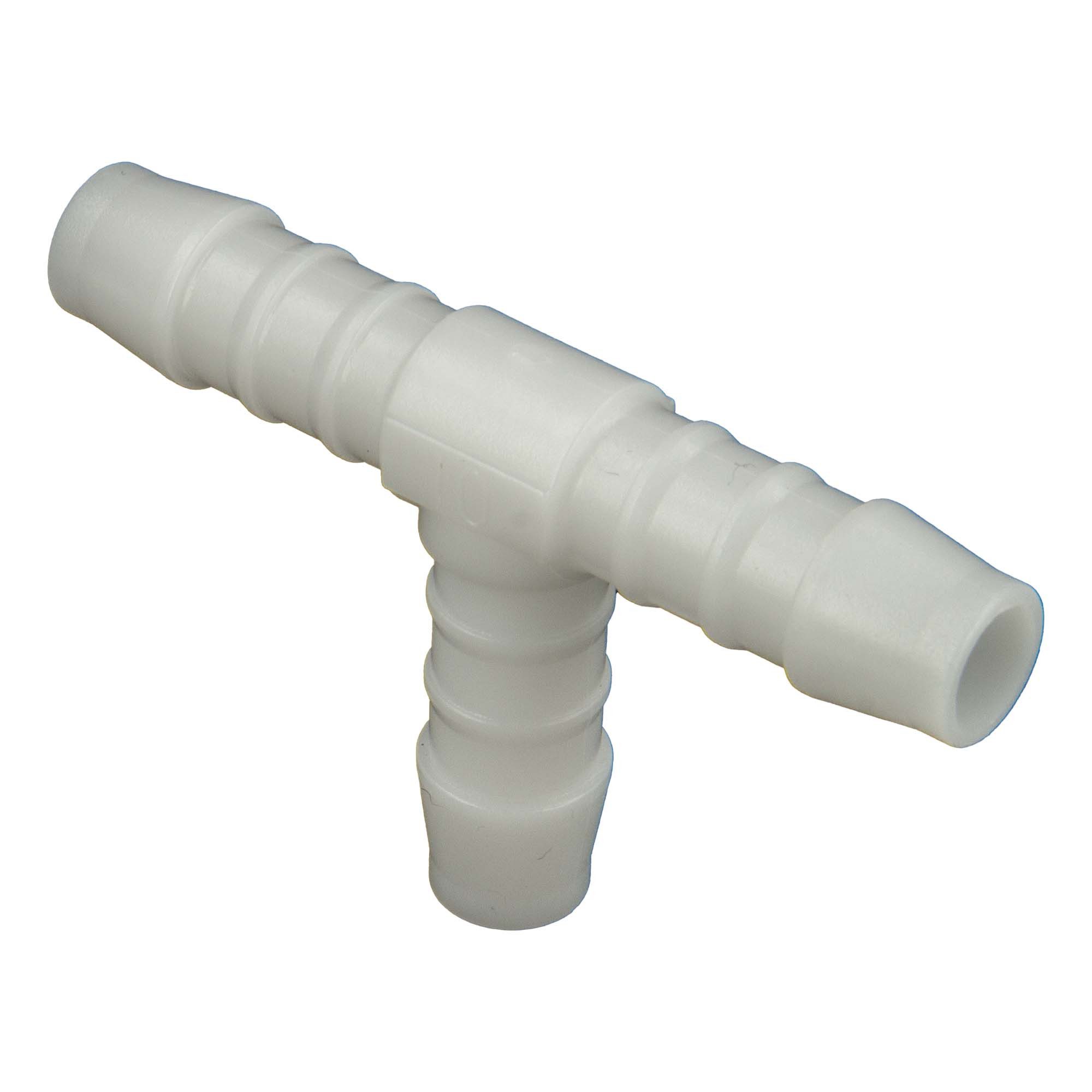 tecuro Schlauchtülle Schlauchverbinder T-Stück, für Industrie und Garten - Nylon weiß