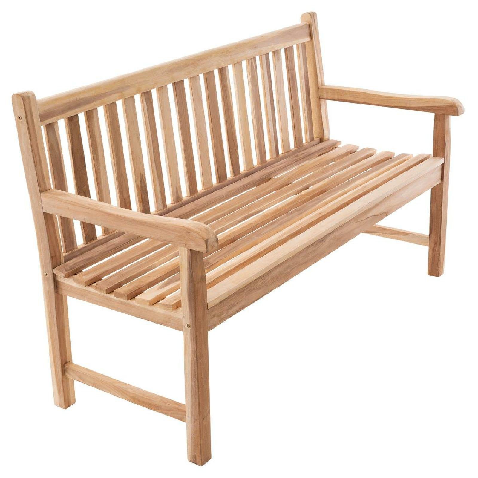 VCM Gartenstuhl 3er Sitzbank Gartenbank Landhausstil Teak Holz