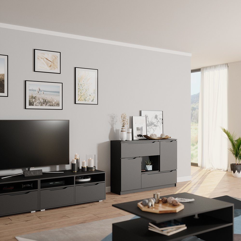 Vicco Kommode Ruben, Anthrazit, 120 x 84 cm (1 St)