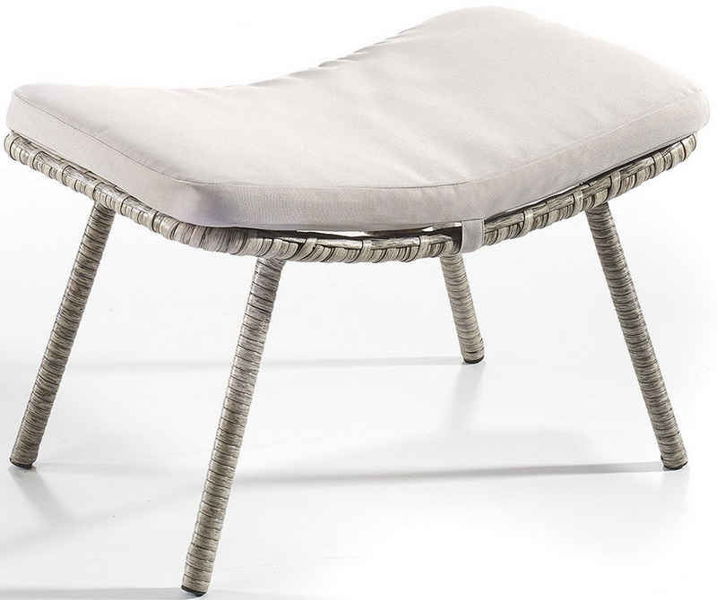 Kobolo Sitzwürfel »Hocker Polyrattan grau passend Drehsessel RELAXE« (keins)