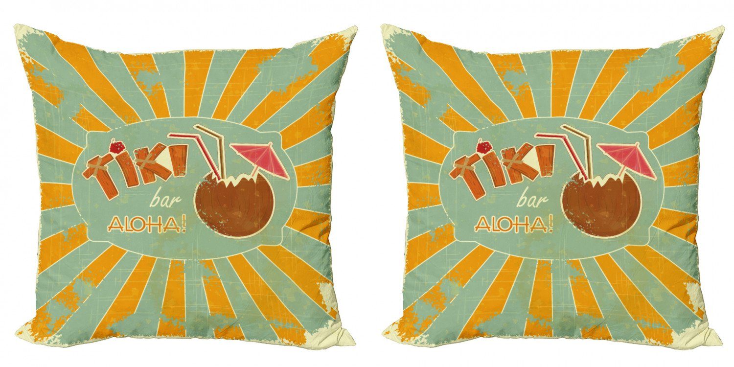 Kissenbezüge Modern Accent Doppelseitiger Digitaldruck, Abakuhaus (2 Stück), Tiki Bar Aloha-Spaß-Party | Kissenbezüge