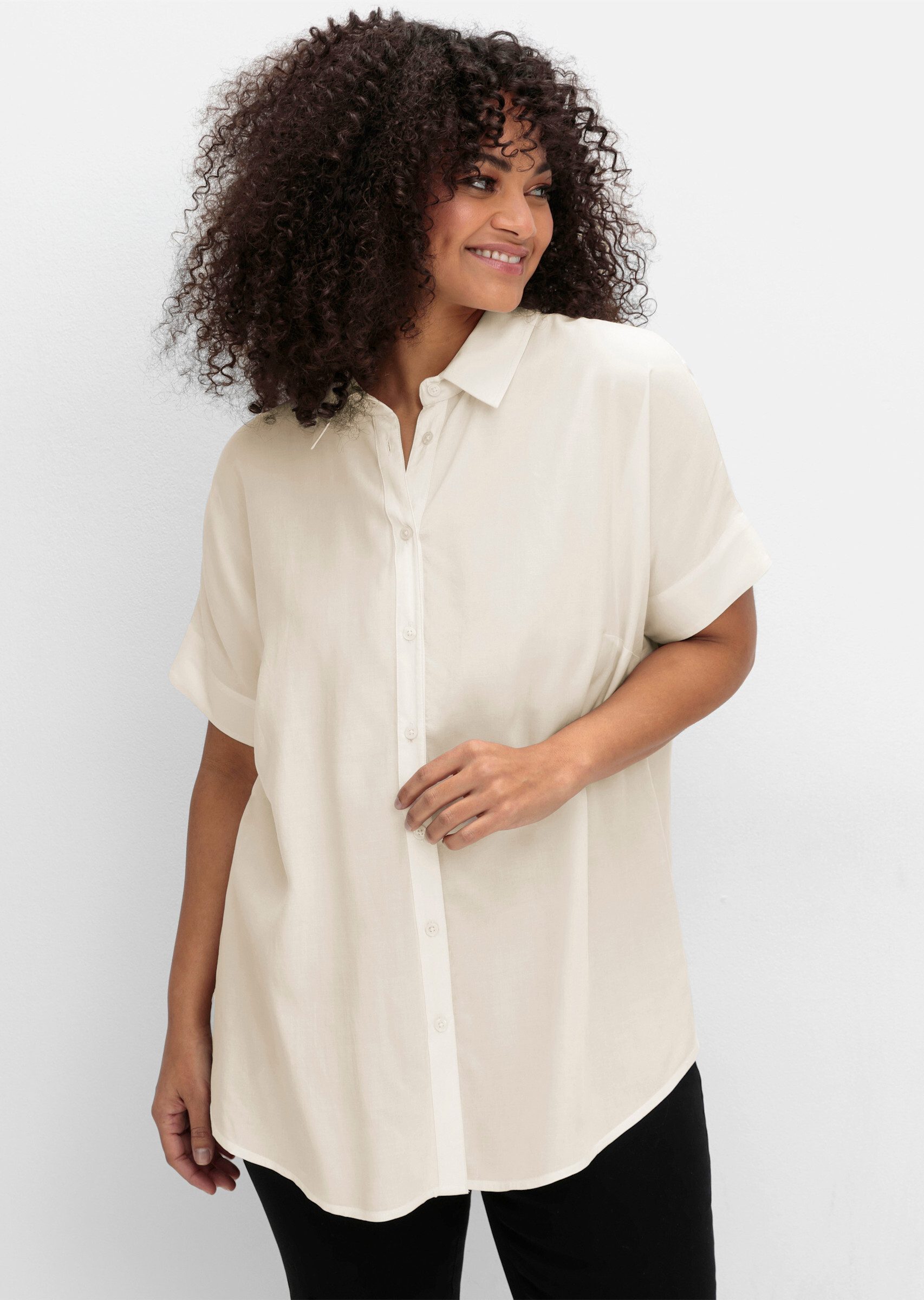 Sheego Klassische Bluse Hemdbluse Kurzarm günstig online kaufen