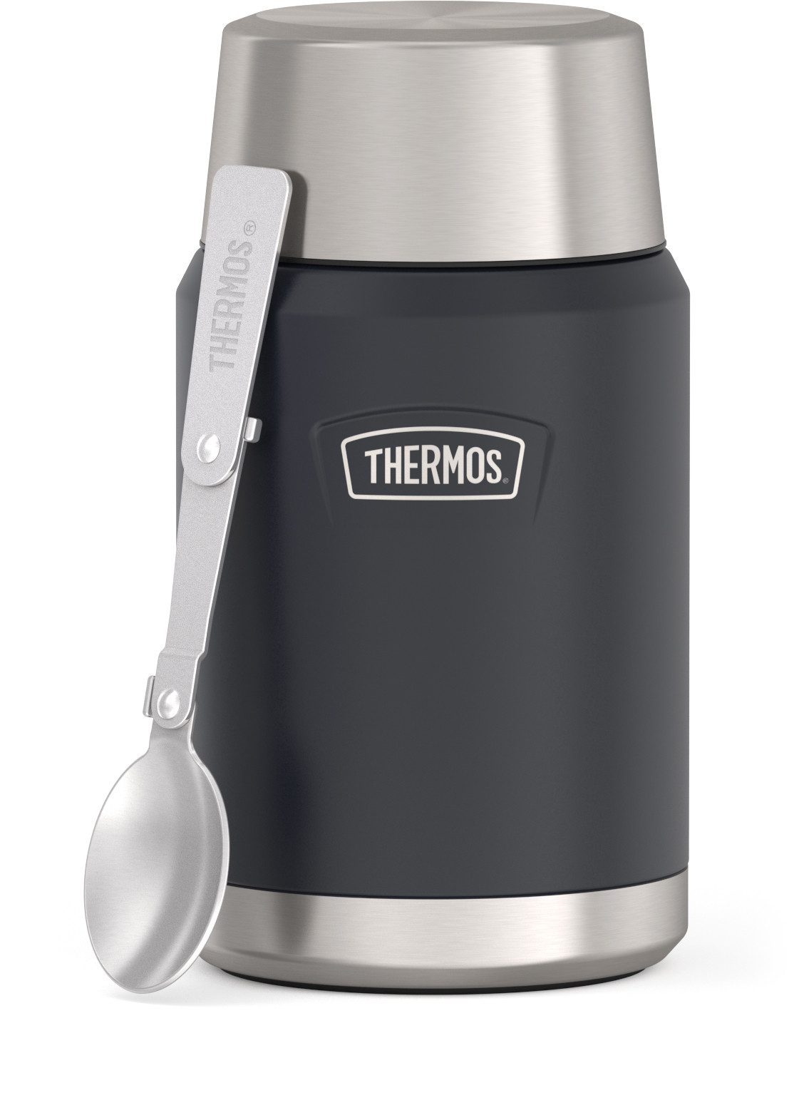 THERMOS Thermobehälter ICON FOOD JAR, Thermobehälter für Essen, spülmaschinenfest, Edelstahl, Kunststoff, Silikon, (1-tlg), 0,71l, 10h heiß & 24h kalt, dicht & auslaufsicher, mit Löffel