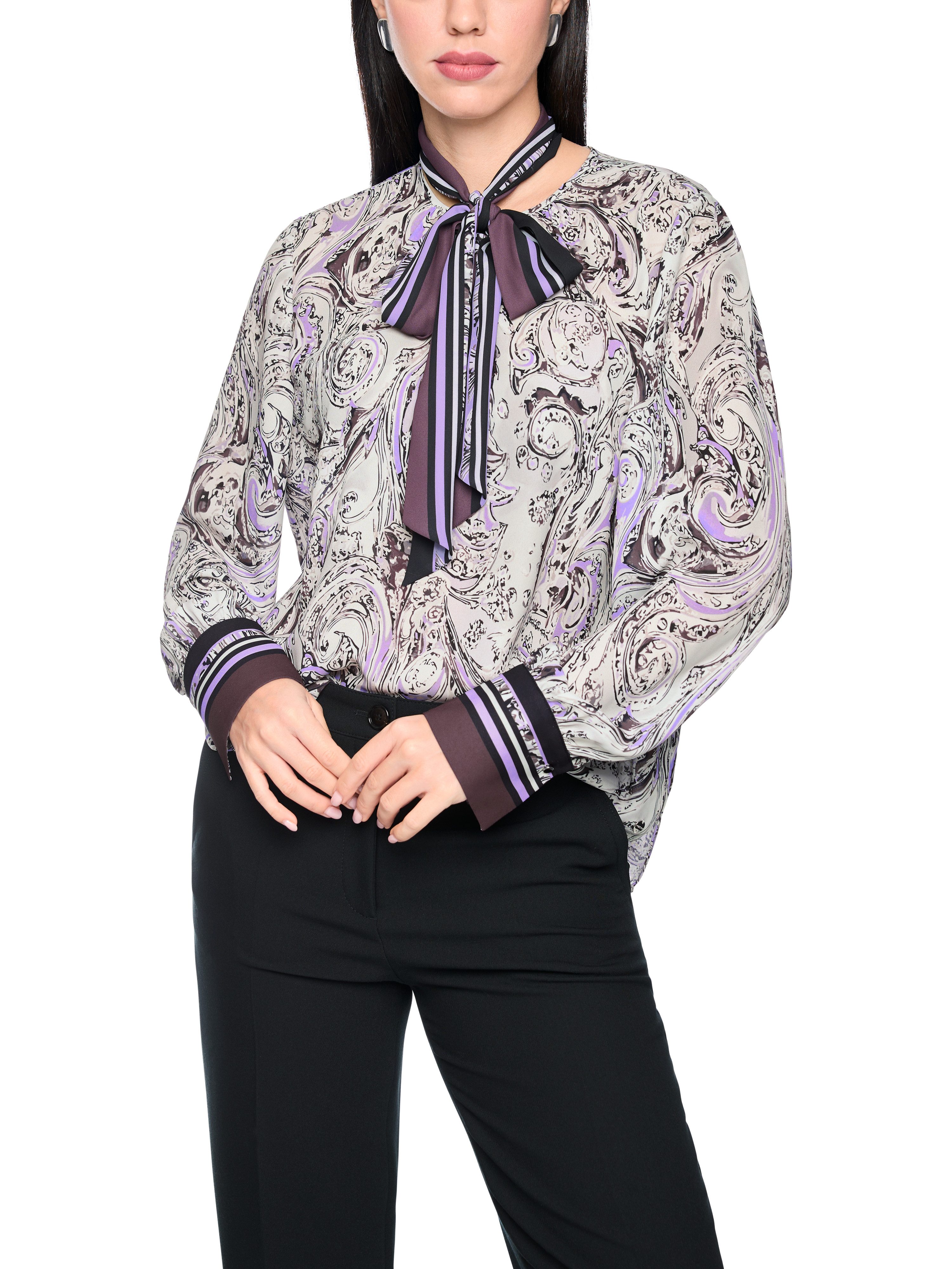 Marc Cain Schluppenbluse Urban Office Premium Damenmode mit Allover Print