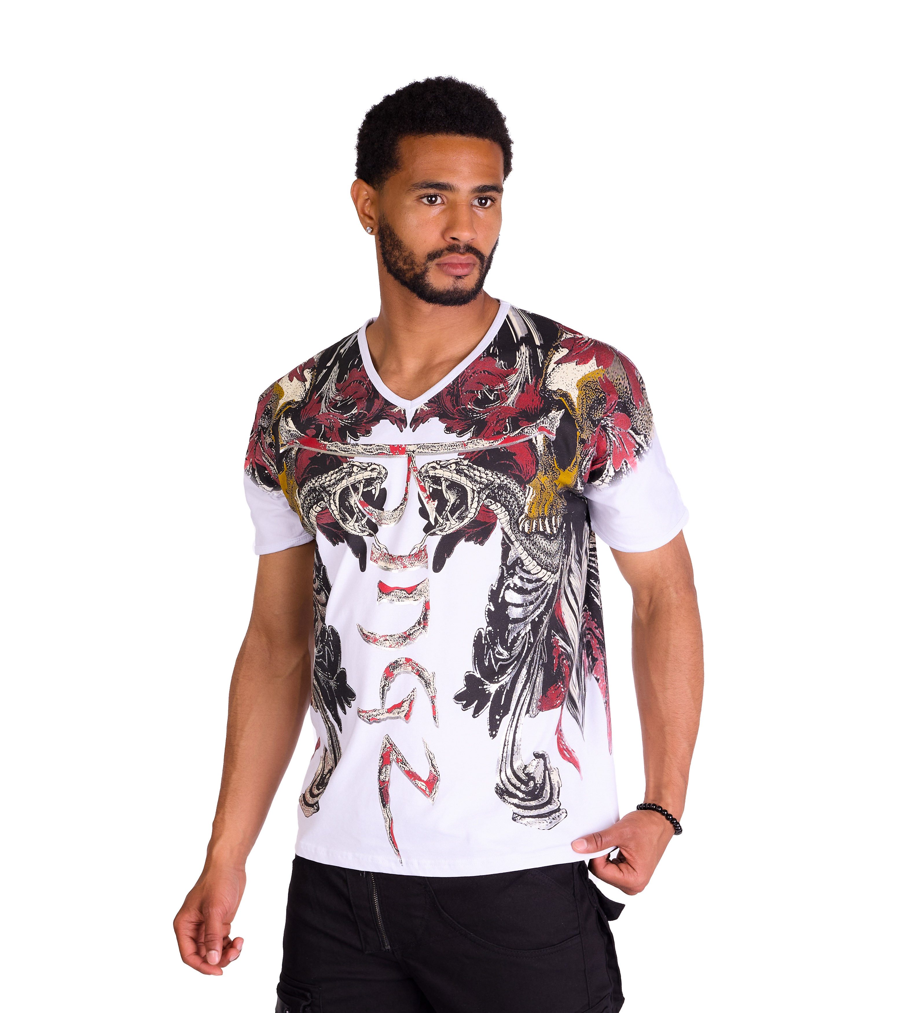 KINGZ T-Shirt Totenkopf Shirt mit All-Over Print günstig online kaufen