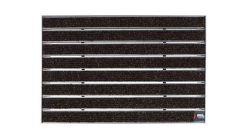 Fußmatte Emco Eingangsmatte DIPLOMAT + Rahmen 15mm Aluminium, Large Rips Braun, Emco, rechteckig, Höhe: 15 mm, Größe: 600x400 mm, für Innen- und überdachten Außenbereich