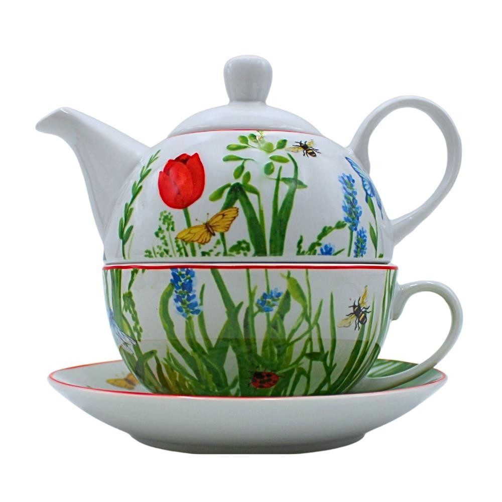 Dekohelden24 Teekanne Teekannen in verschiedenen Varianten, (Tea-for-One), Japanischer Stil, romantisches Design, kompakt