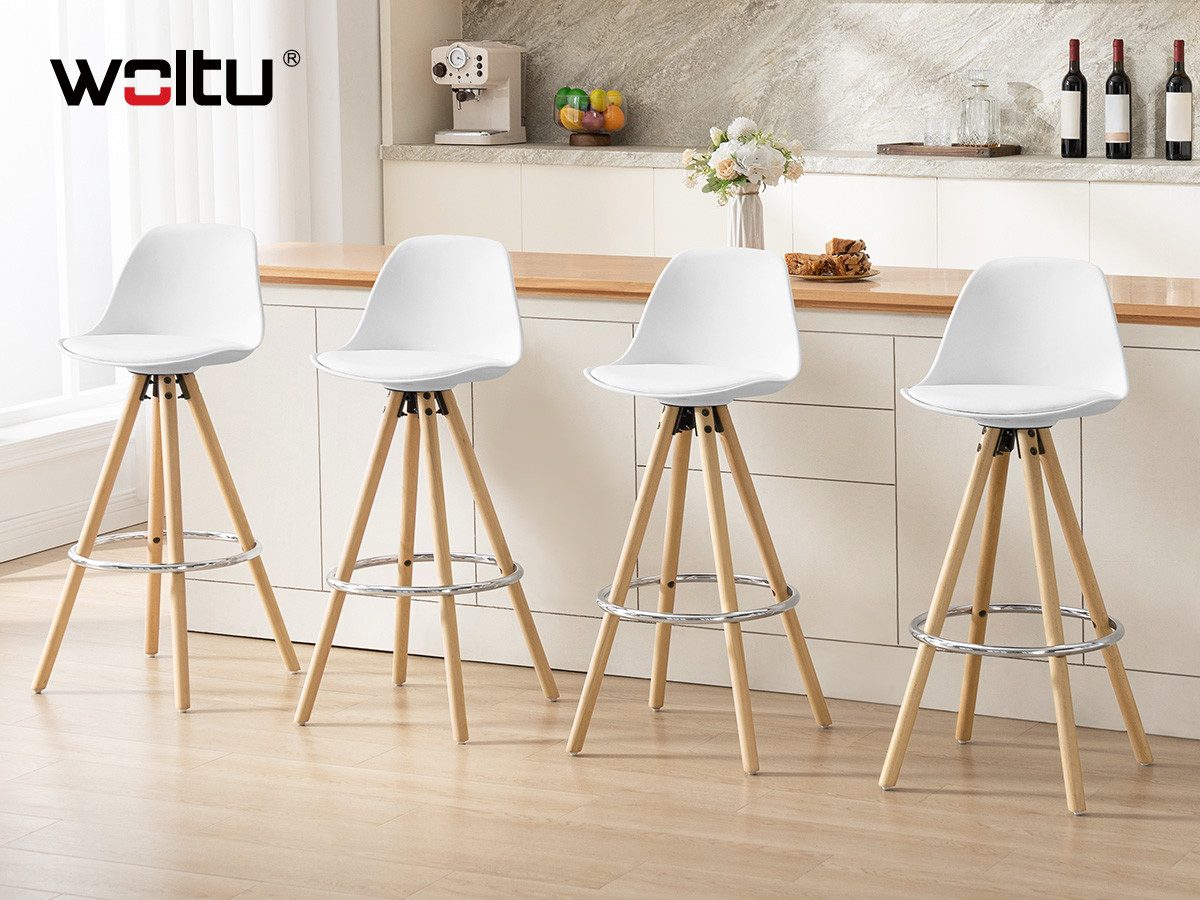 Woltu Barhocker (2 St), Design Stuhl, optimal Komfort, aus Kunstleder