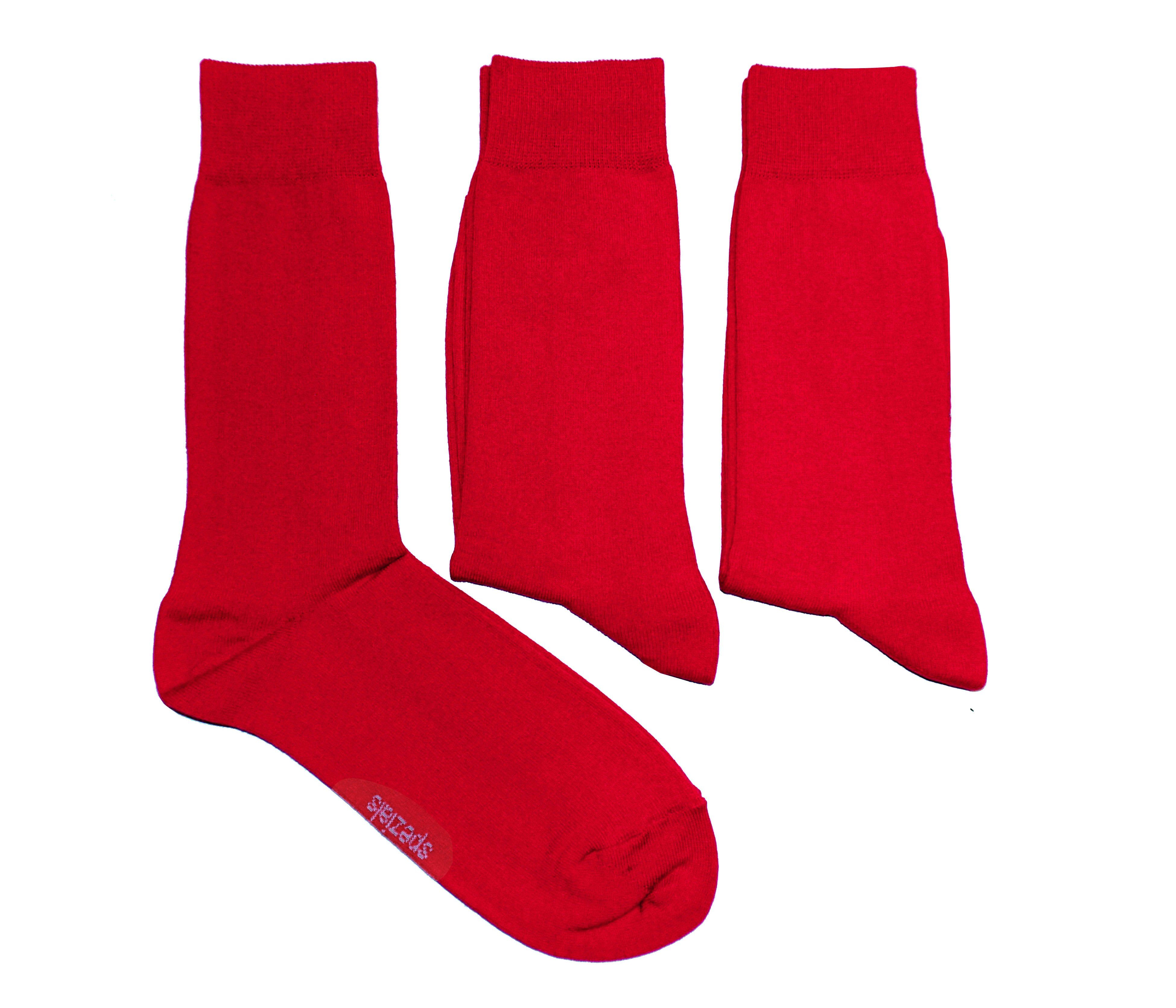 WERI SPEZIALS Strumpfhersteller GmbH Basicsocken Herren Businesssocken 3-er Pack >>Rot<< aus Baumwolle (Set, 3-Paar)