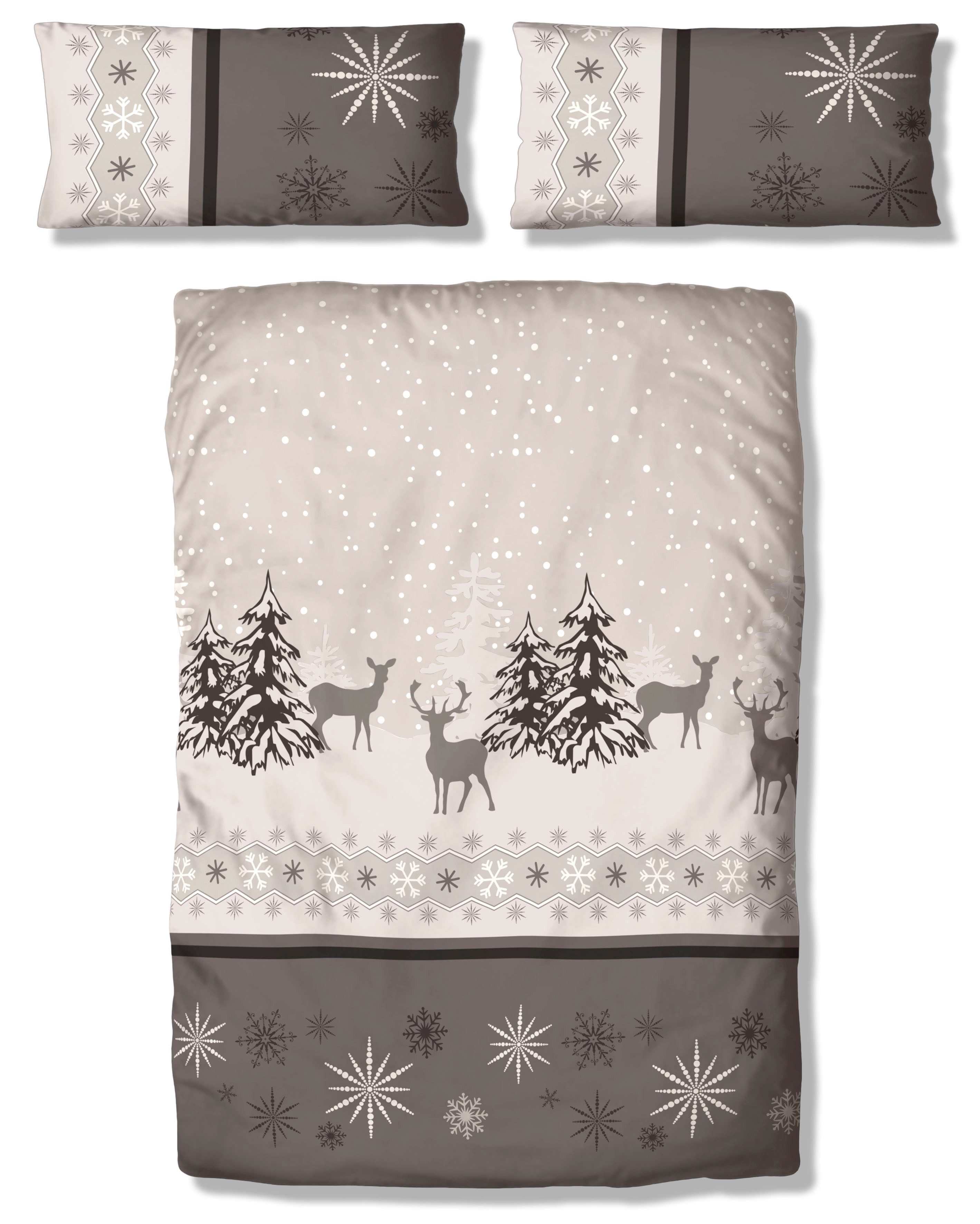 OTTO home Bettwäsche Venua in Gr. 135x200 oder 155x220 cm, Biber, 2 teilig, Winterbettwäsche, Weihnachtsbettwäsche – Bild 2 von 5
