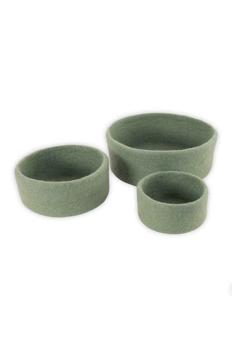 Gry & Sif Aufbewahrungskorb Filz-Schalen 3er Set - BOWL -