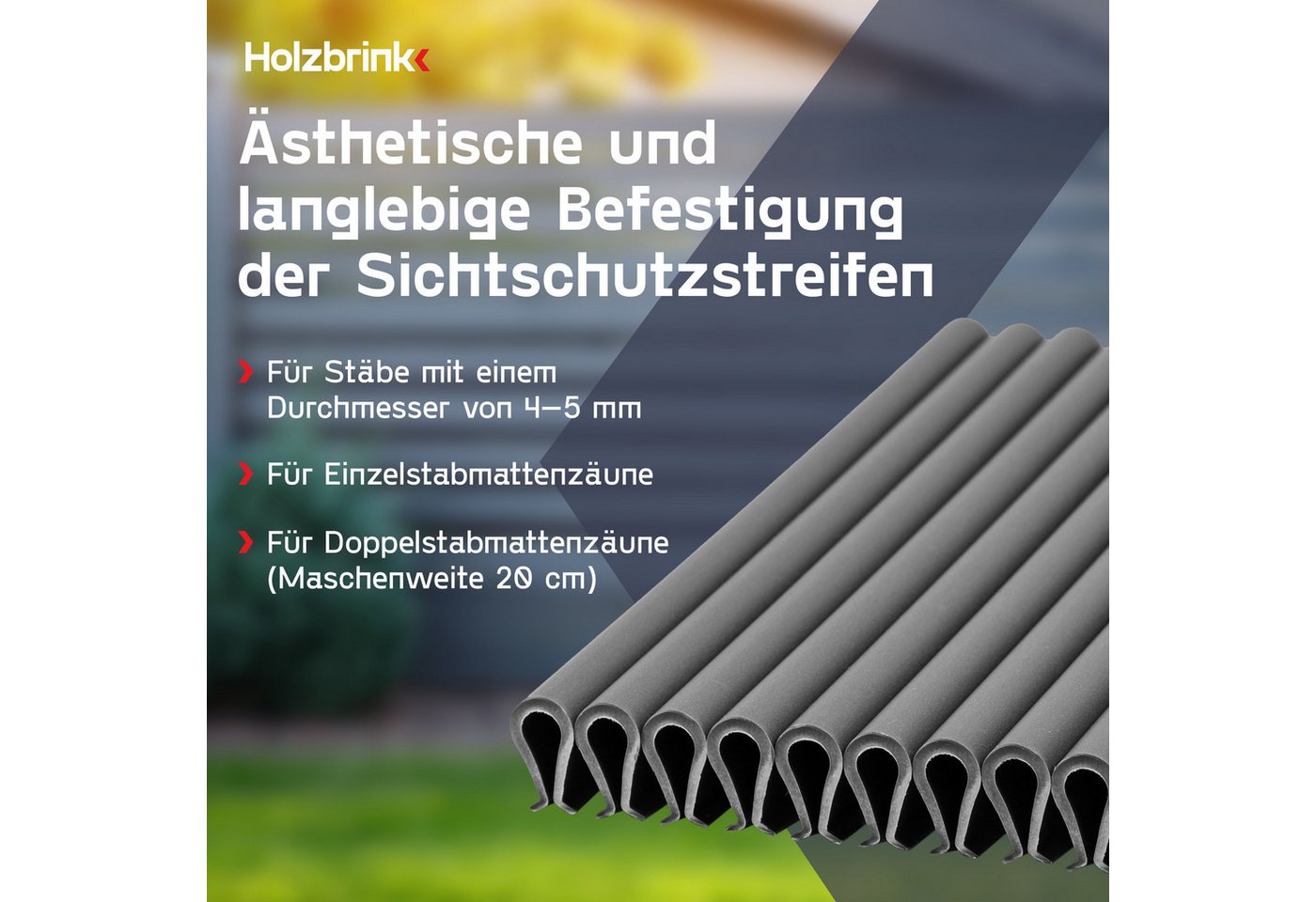 Thumbnail - HOLZBRINK Sichtschutzstreifen Befestigungsclips für Sichtschutzstreifen20 Stück Sichtschutz Clips, (20x Befestigungsclip...