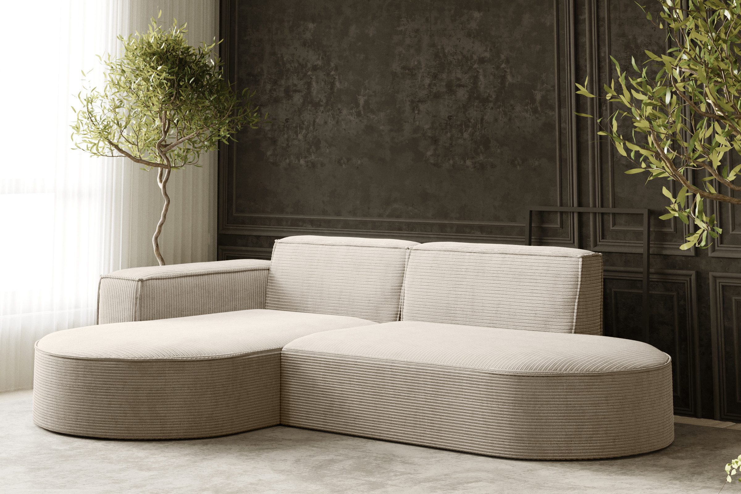 Kaiser Möbel Ecksofa Designer MODENA STUDIO L stoff Cord, Verita,Boucle, Ec günstig online kaufen