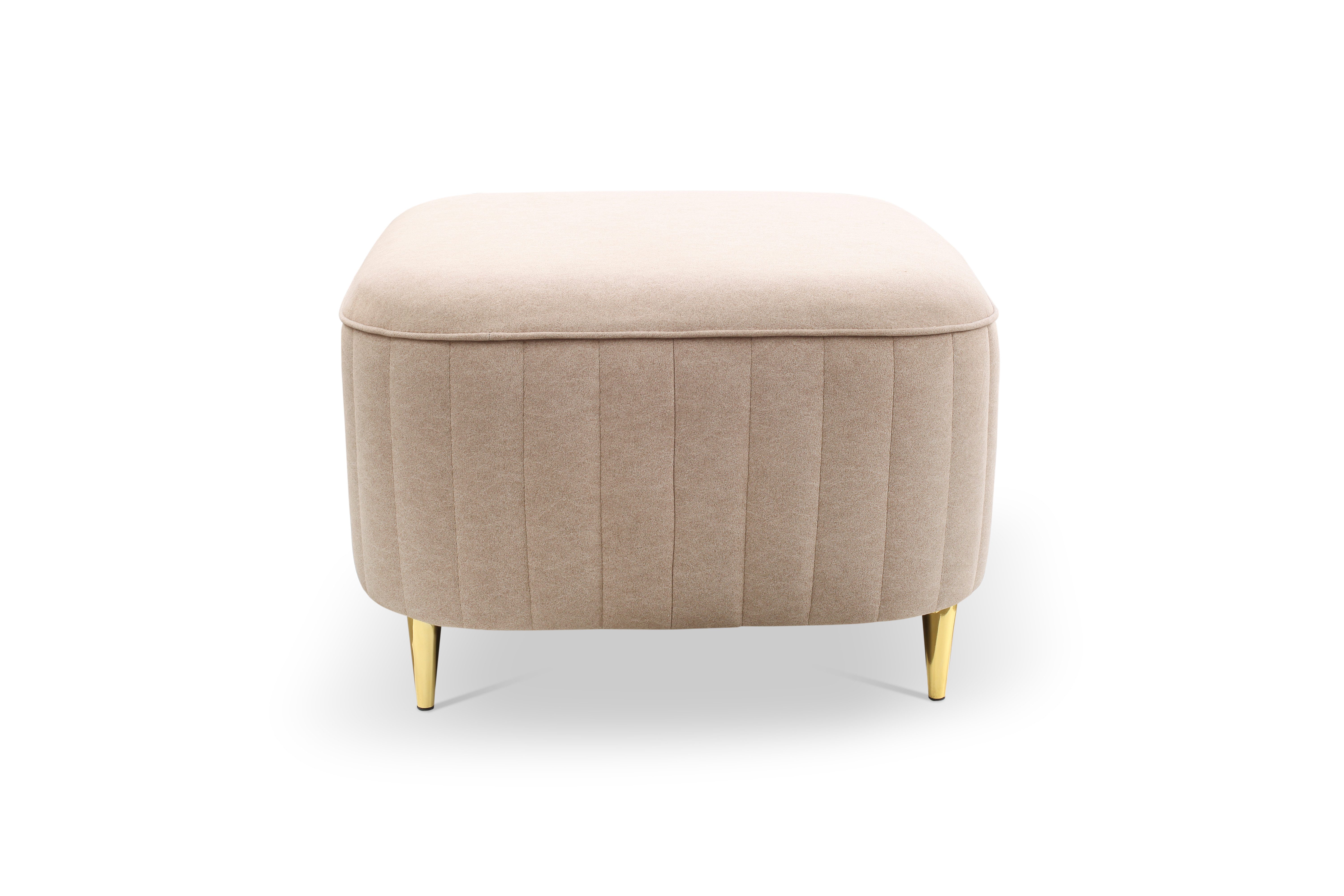 Goldstoff Pouf Eleganter Hocker - Komfortabler Sitz und stilvoller Pouffe Wohnzimmer (Komfortabler Pouf Hocker - Vielseitiger Pouffe Wohnzimmer für jeden Raum, 1-St., Stylischer Pouffe Wohnzimmer - Moderner Pouf Hocker für Sitz und Deko), Moderner Pouffe Wohnzimmer - Vielseitiger Pouf Hocker für jeden Raum
