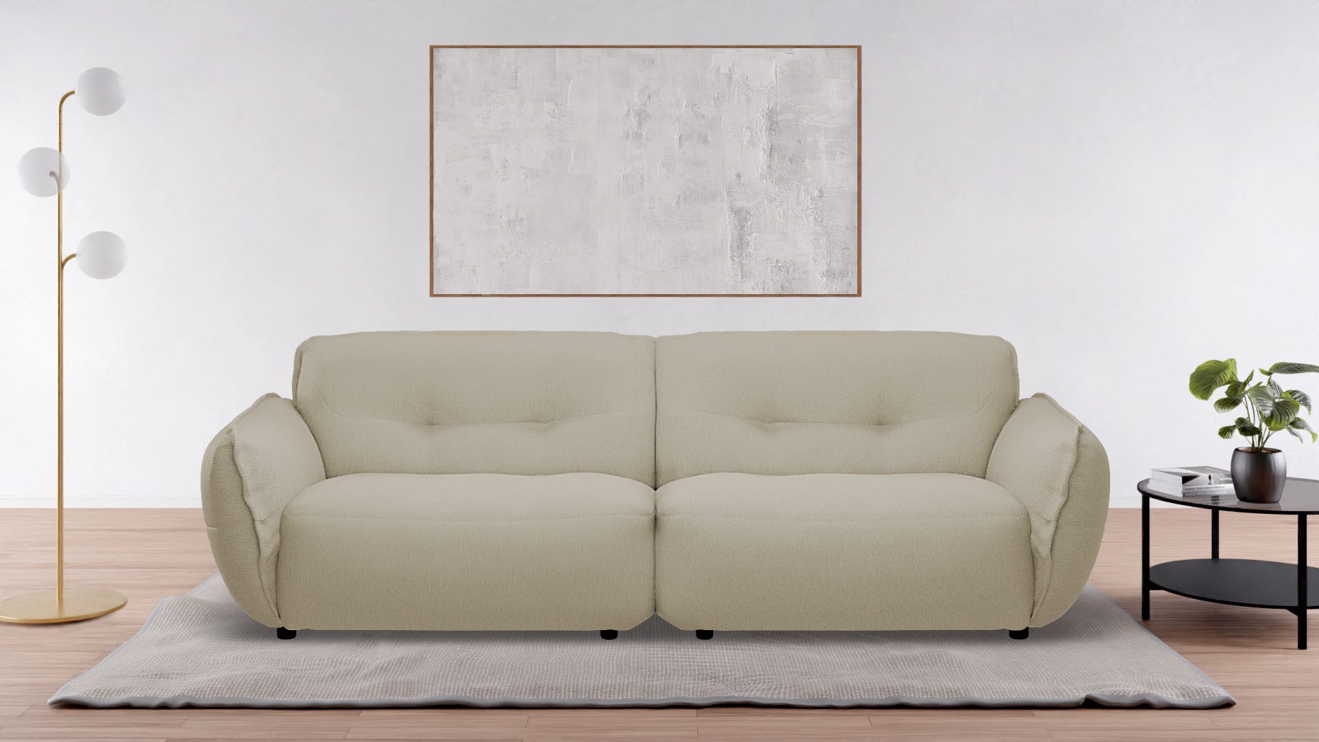 BETYPE 4-Sitzer Be Fluffy, Softes Sitzgefühl, moderne Kedernaht, hochwertiger Bezug