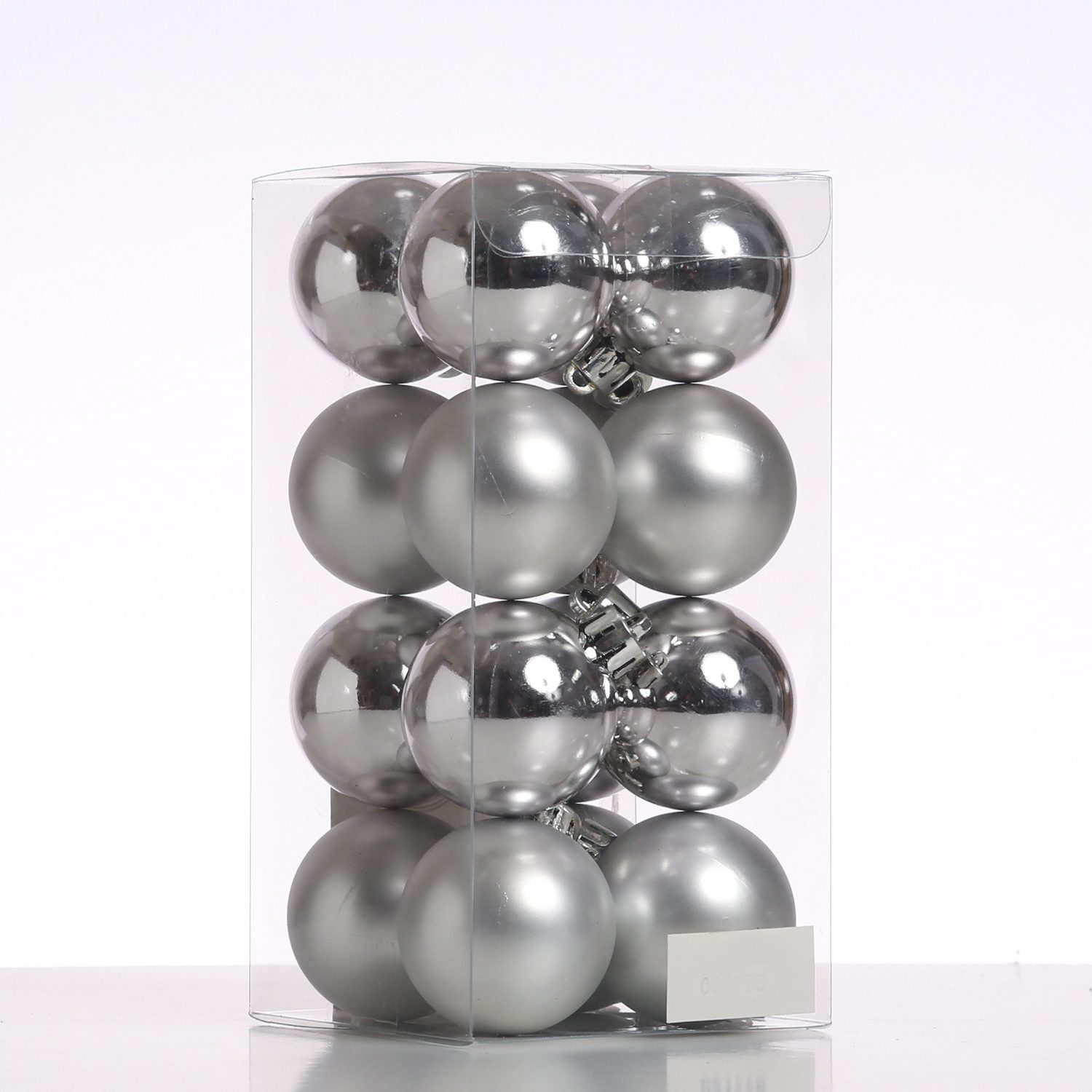 MARELIDA Weihnachtsbaumkugel Christbaumkugeln Weihnachtskugeln bruchfest 4cm silber 16er Set (16 St)