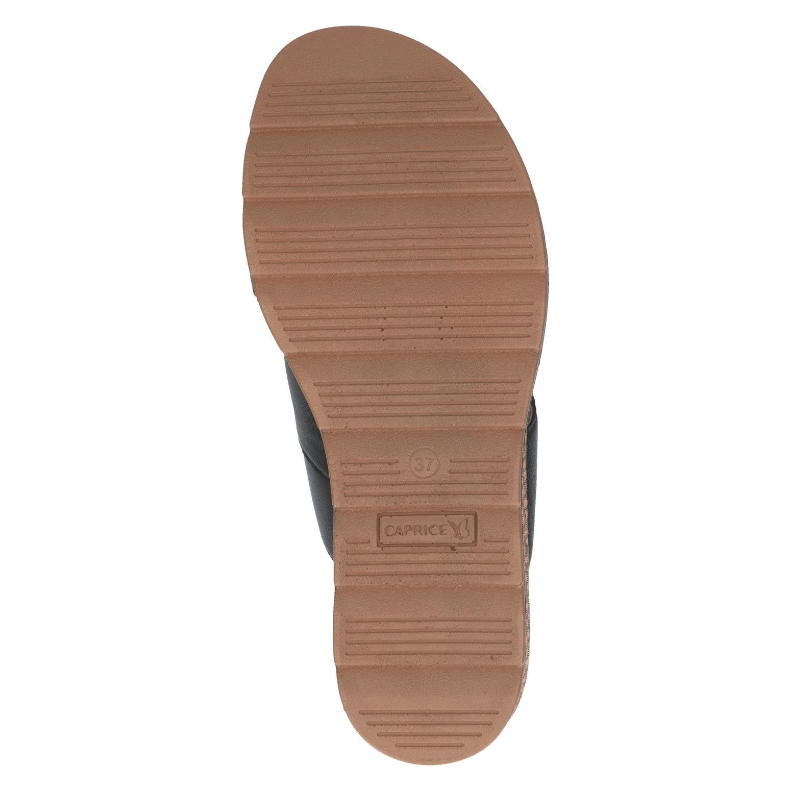 Caprice Pantolette Keilabsatz, Sommerschuh, Schlupfschuh mit zwei Klettriemen