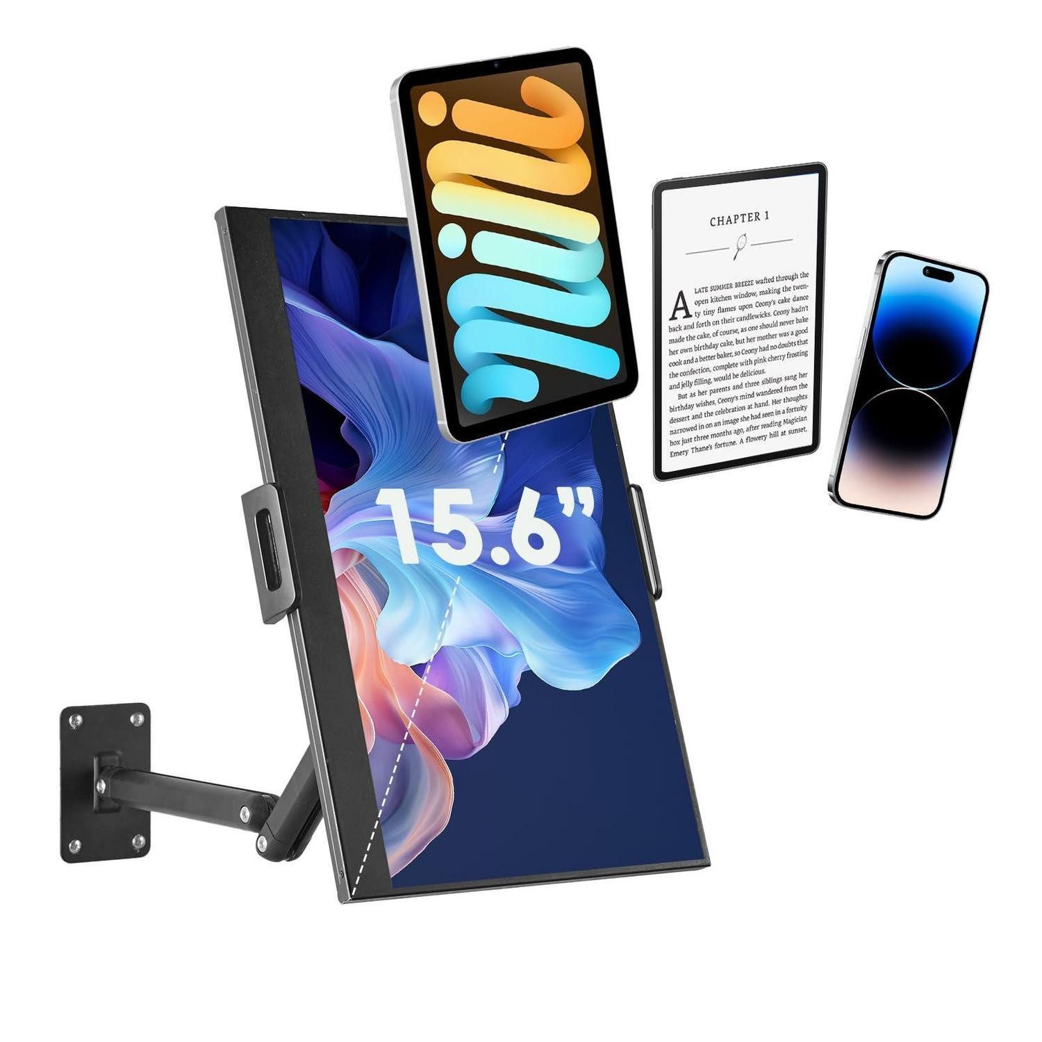LuxusKollektion Monitor-Halterung Tablet-Wandhalterung 360° verstellbar faltbar, (1-tlg)