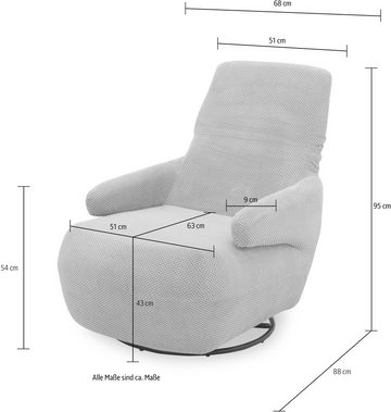 DOMO collection Sessel 700015 mit Rückenverstellung und Drehfunktion, wahlweise auch mit Wippfunktion